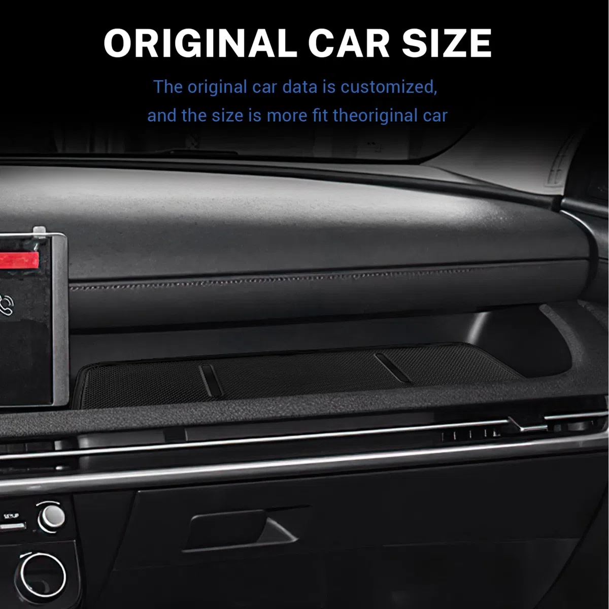 KUNGKIC Accesorio para Hyundai Tucson 2025 Alfombrilla antideslizante para reposabrazos del asiento del pasajero, bandeja de silicona con almohadillas antideslizantes, 1 pieza (con borde negro)
