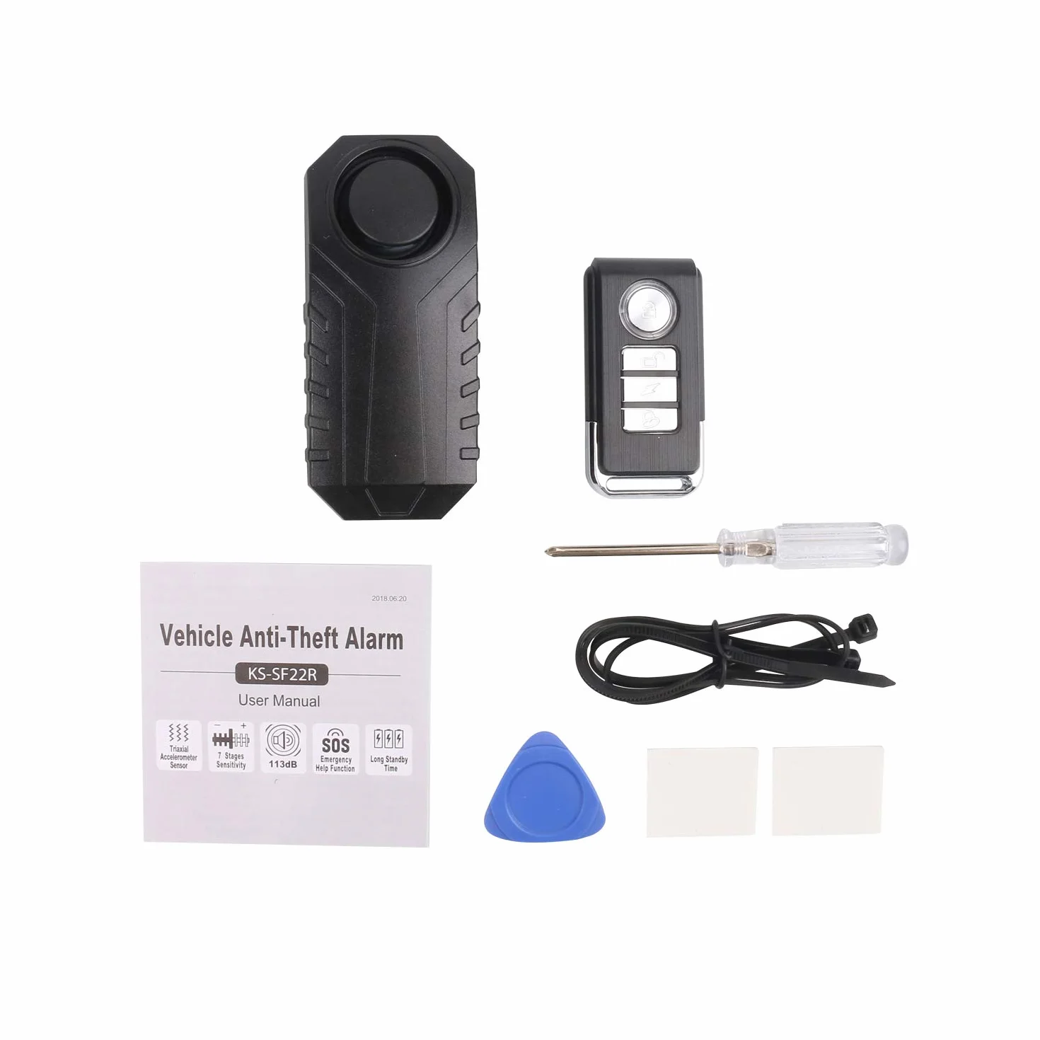 Alarma De Bicicleta, Antirrobo para Vehículos De Motocicleta con Control Remoto, 113 Db Super Loud (Paquete De 1)