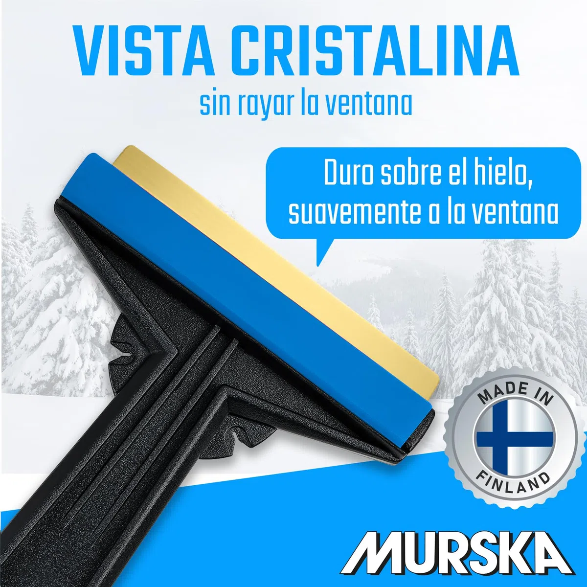 Rascador Hielo Coche - [2 piezas] rápido, facil y eficaz - Rasqueta Hielo Coche - Murska Quita Hielo Parabrisas Coche - Premium HIPS y Hoja de latón - de Finlandia (2 piezas - color aleatorio)