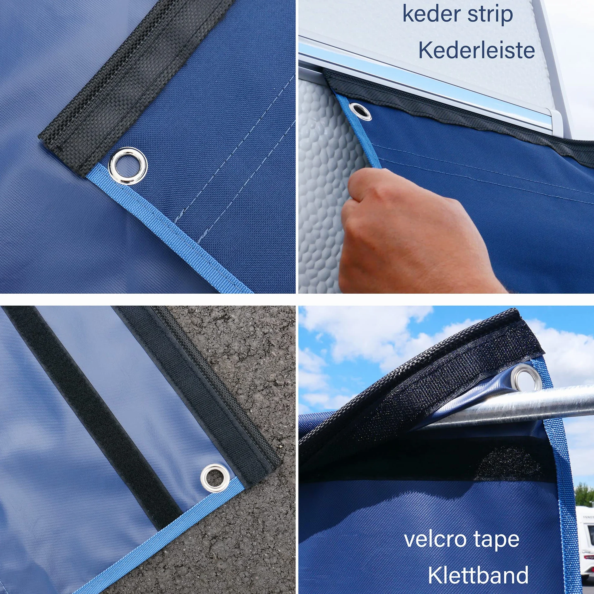 your GEAR Organizador para caravana – Estantería colgante/Barra de ganchos para autocaravana 45-140 cm | Variantes Bolsillo, Zapato, Tableta, Ancho, Malla, Gancho | Almacenamiento para camping 4-12