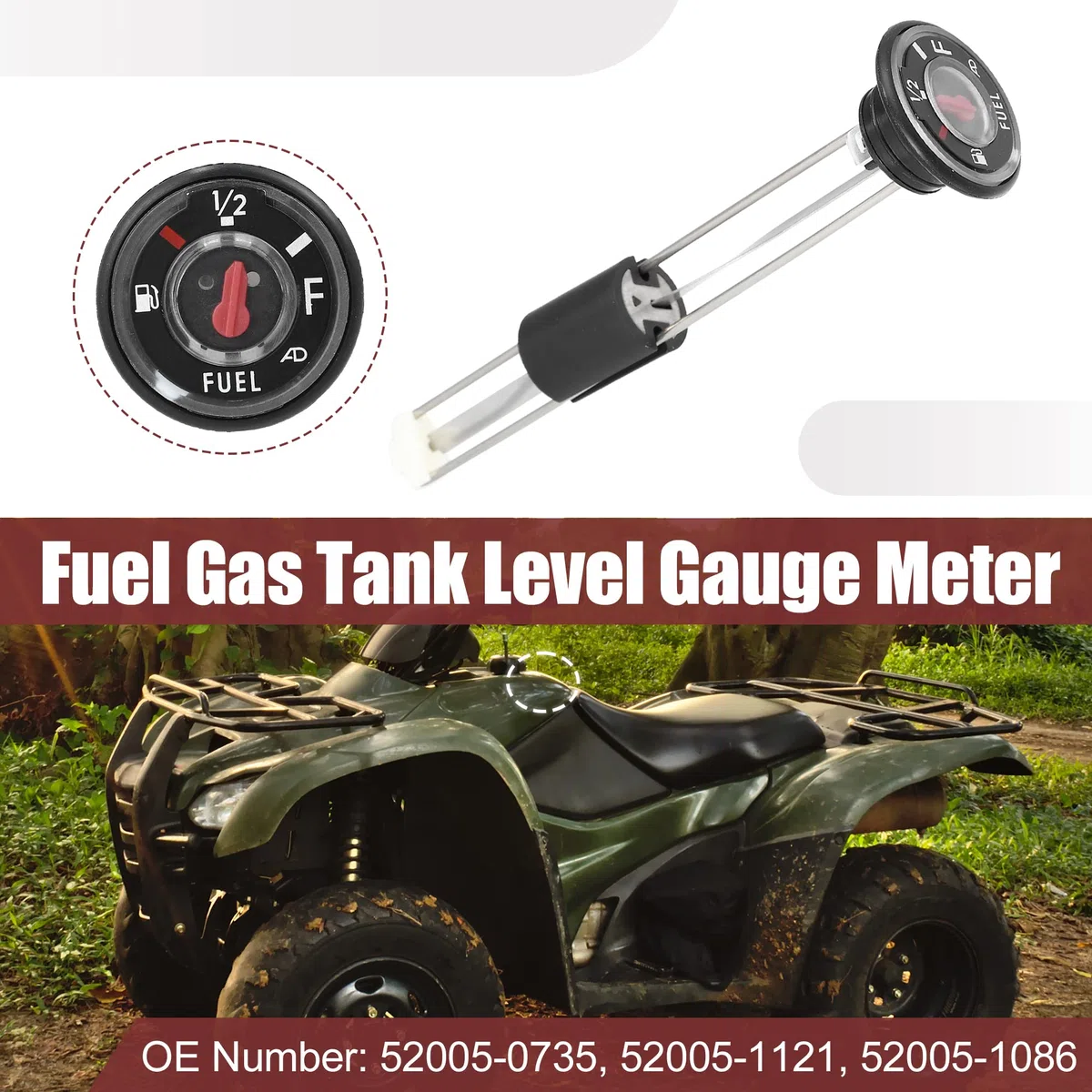 Motoforti ATV Combustible Gas Tanque Nivel Indicador Medidor con Tapa 52005-0735 Combustible Flotador Negro