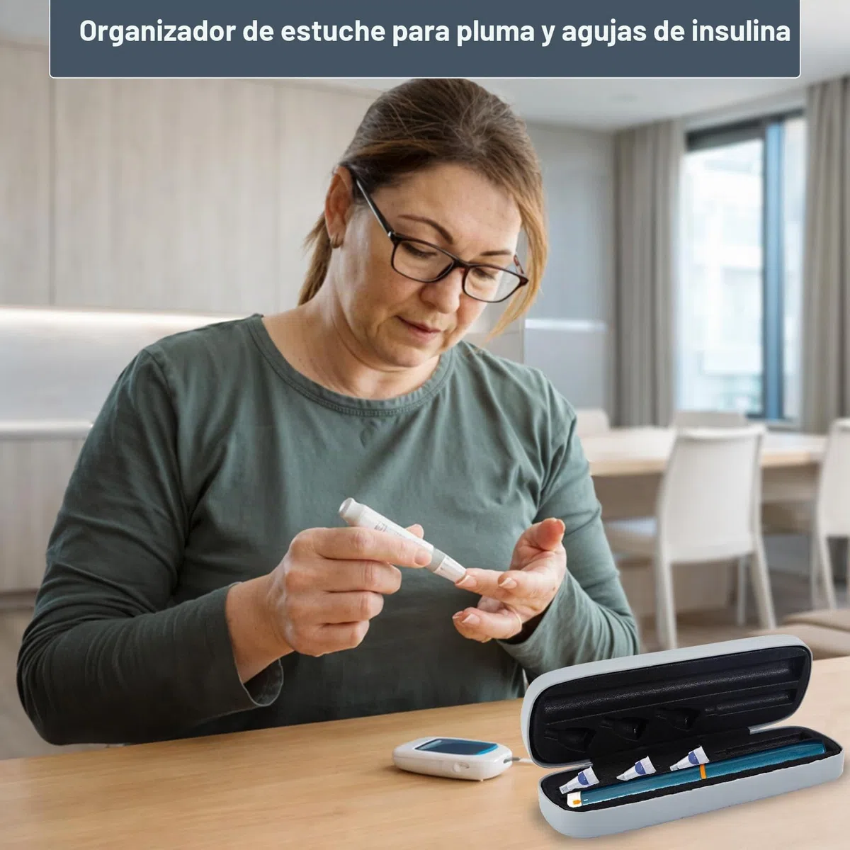 Pluma De Insulina Y Caja De Agujas, Portátil Guarda Plumas Insulina, Estuche Diabetes, Estuche Insulina, Adecuado Para Llevar Cuando Se Sale(Solo La Caja)