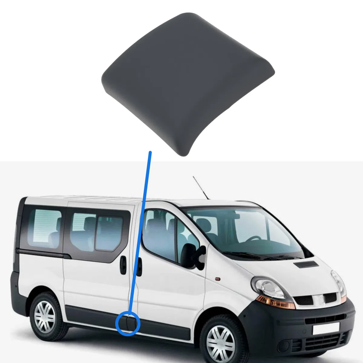 Embellecedor de Puerta Lateral Derecha 8200036101 Compatible con Renault Traffic II