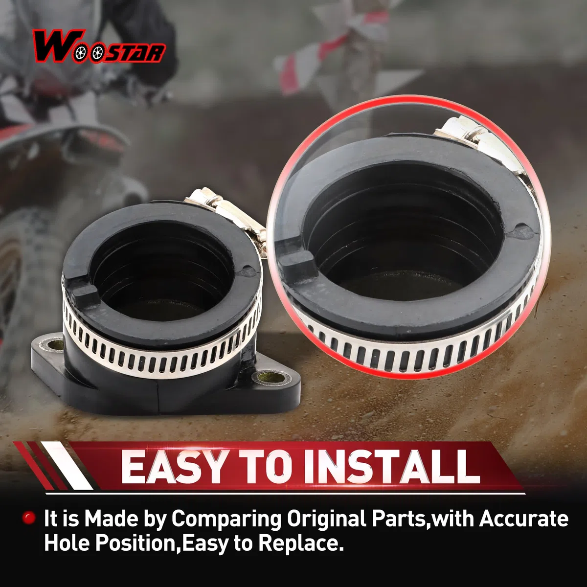 WOOSTAR Carburador Tubo Colector de Admisión Reemplazo para 1985-1988 CH250 Elite 1987-2007 CN250 Helix OEM 16210-KS4-840 16210-KM1-010