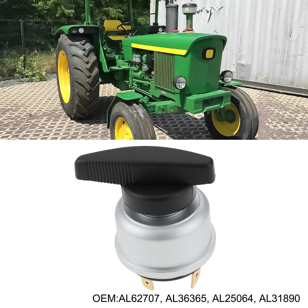 ECSiNG Interruptor de Encendido del Tractor AL62707 AL36365 Compatible con John Deere 840 1020 1140 1630 1840