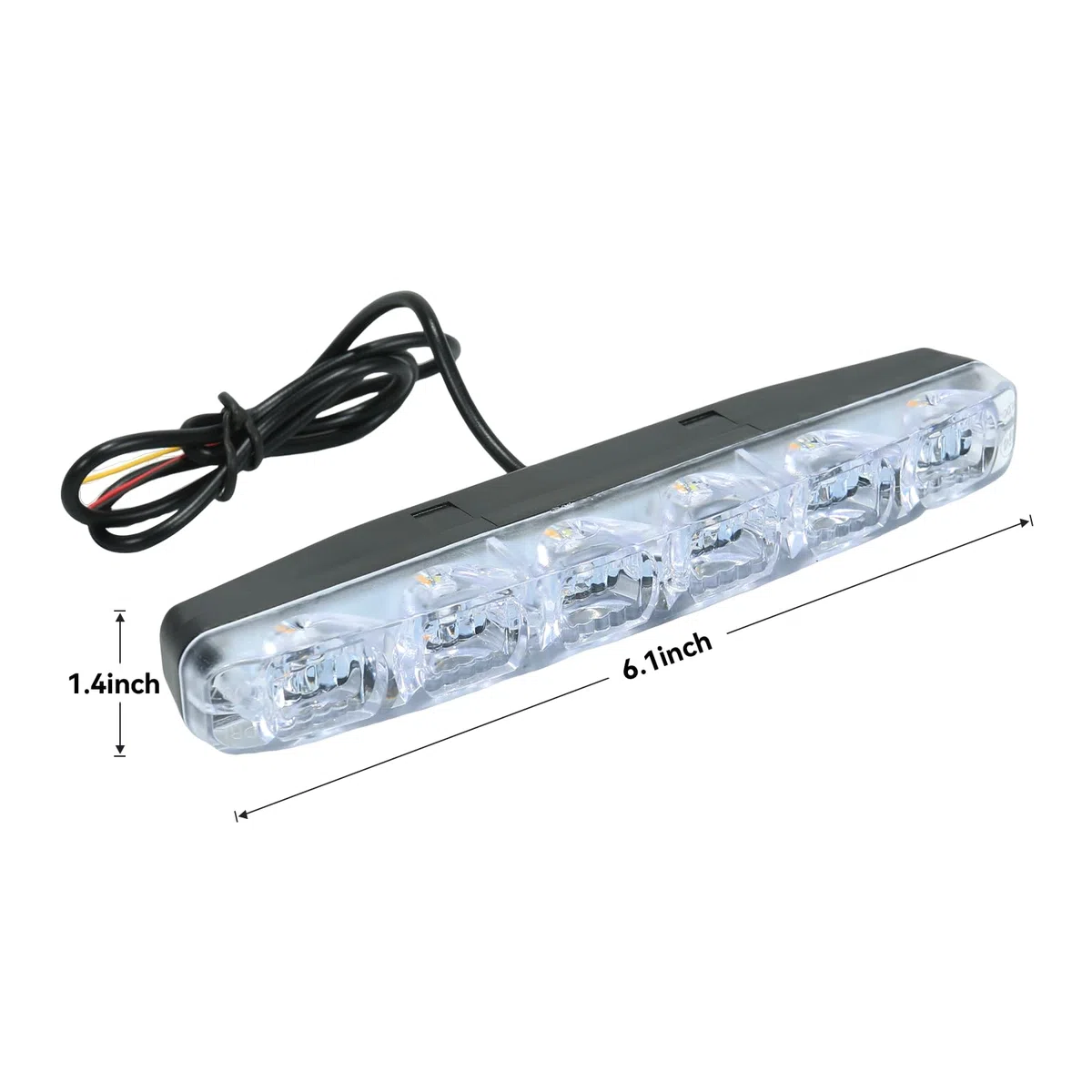 2 piezas de luces de circulación diurna para coche DRL 6 LED Señal de giro secuencial Luz de día blanca y amarilla