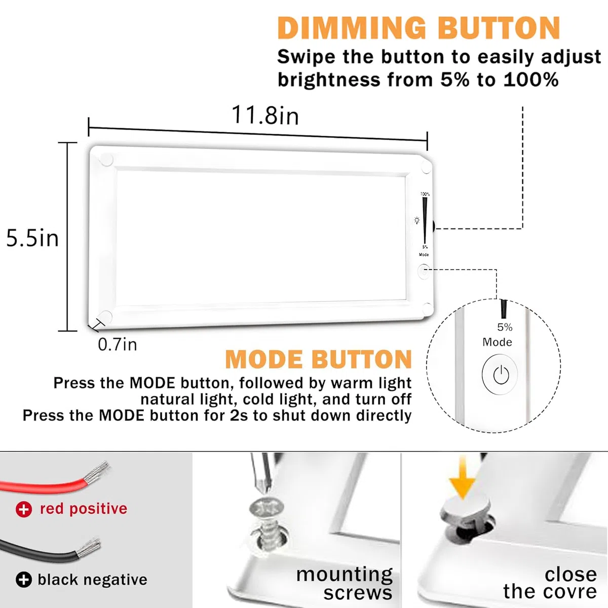 Luces para interiores de RV (Blanco 1 paquete)