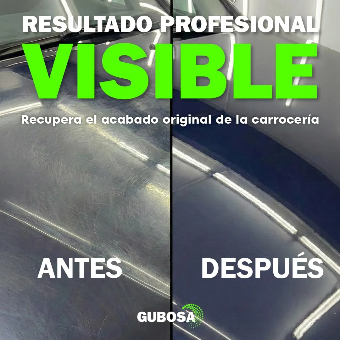 Pulimento coche alto corte para carroceria quita arañazos coche polish profesional high cut eliminador de oxido metal y rayones para arañazos detailing coche uso con pulidora 500 ml | GUBOSA