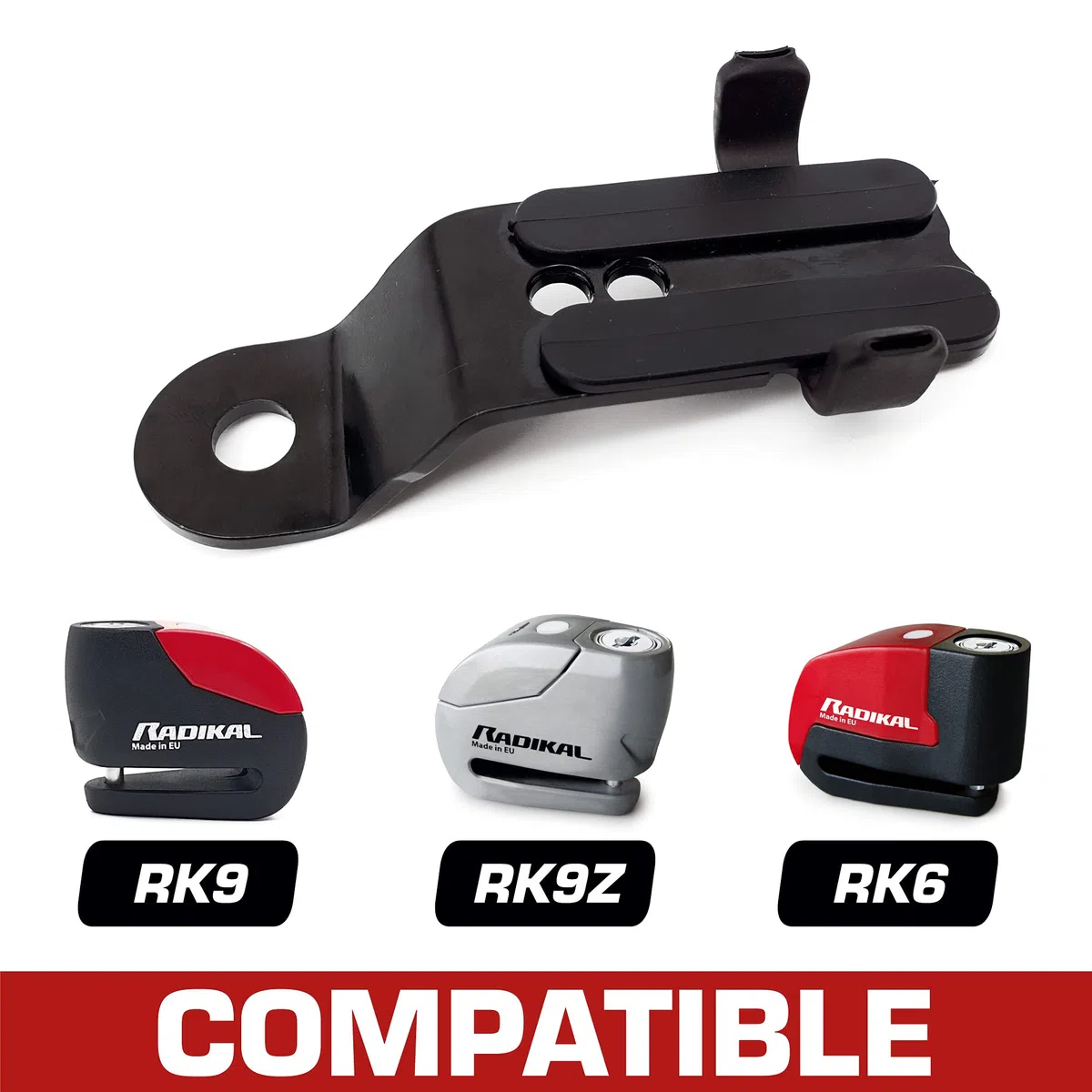 RADIKAL RK351 Soporte Antirrobo RK9Z, RK9 Y RK6 para Fijar a Tornillos