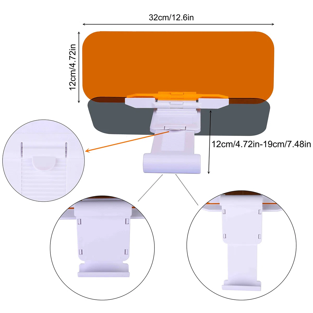 Coche Anti Glare Coche Sol Visera Extensión 2 en 1 con el botón de ajuste Anti-Glare Anti-UV Anti-Dazzle