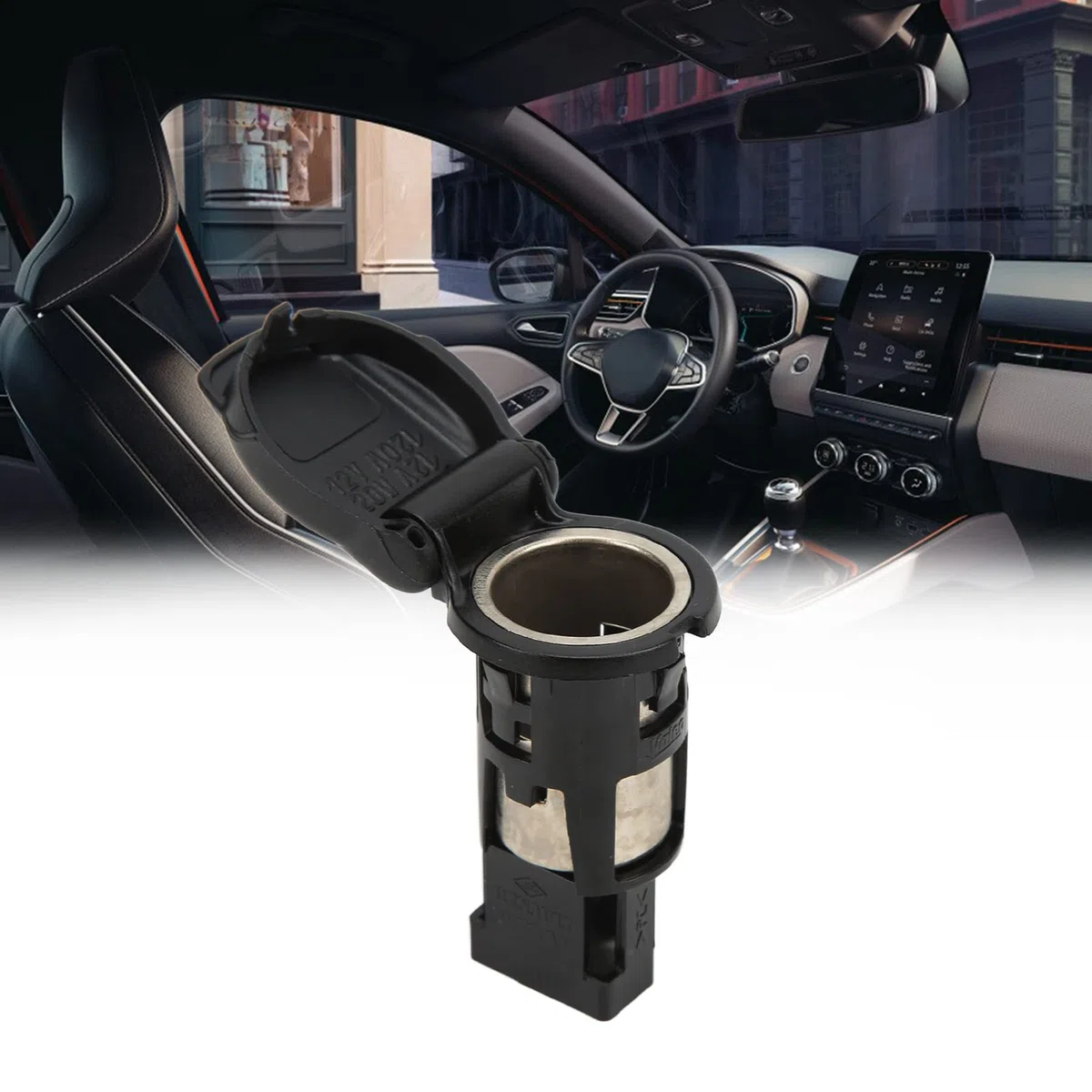 Toma de Corriente para Coche 253312923R, 12V 120W Toma de Corriente de Coche Reemplazo del Encendedor de Cigarrillos Zócalo para Koleos
