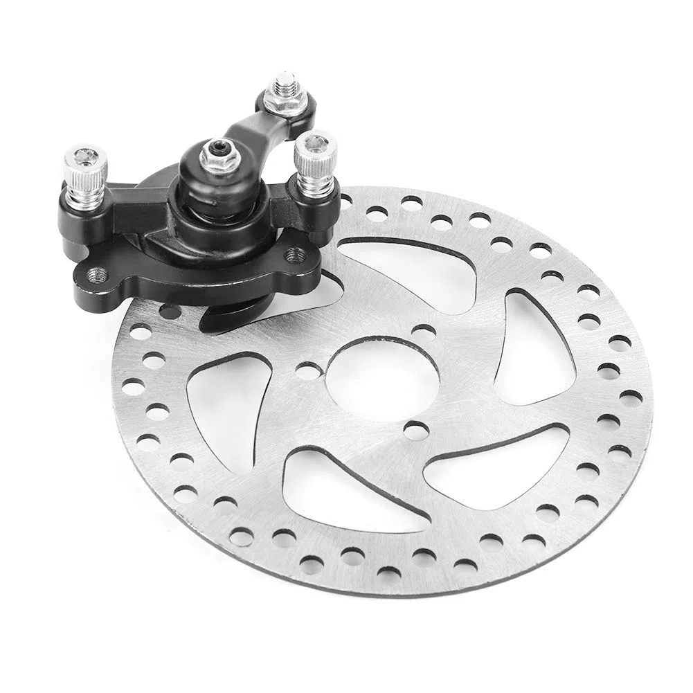Juego de Frenos de Disco, Pinza de Freno Negra de Aleación de Aluminio + Juego de Discos de Freno Plateados, Diámetro de Disco de 140 Mm, para Mini Kart Eléctrico o de Gas, ATV,