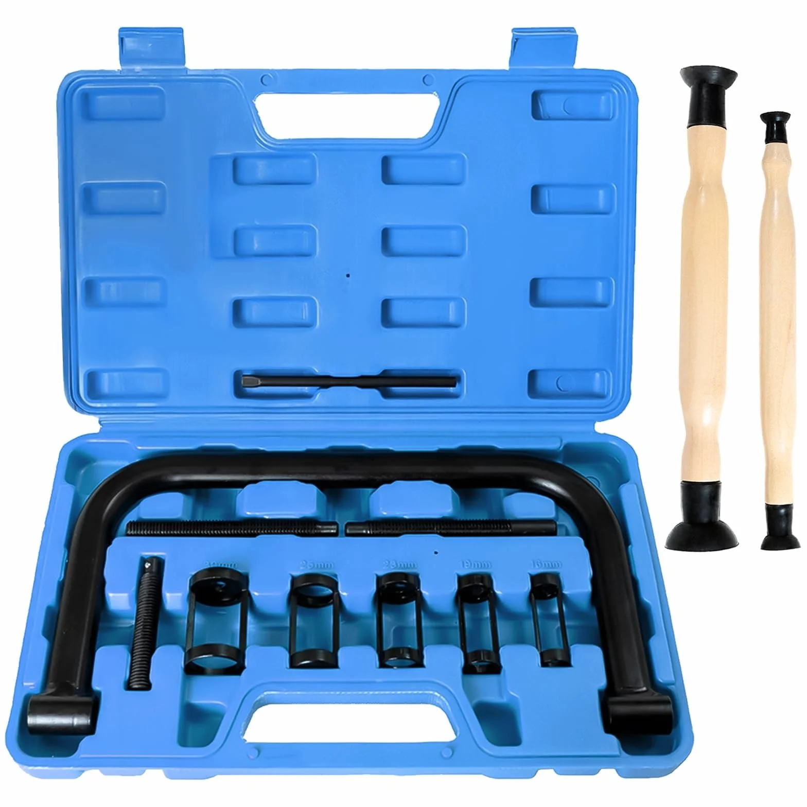 QZQUFJ 12 Piezas Pasta Esmerilar Valvulas Compresor Muelles Amortiguador, Portátil Compresor de Muelles Amortiguador Traje, para Moto Coche Van Kit de Instalación de Extracción