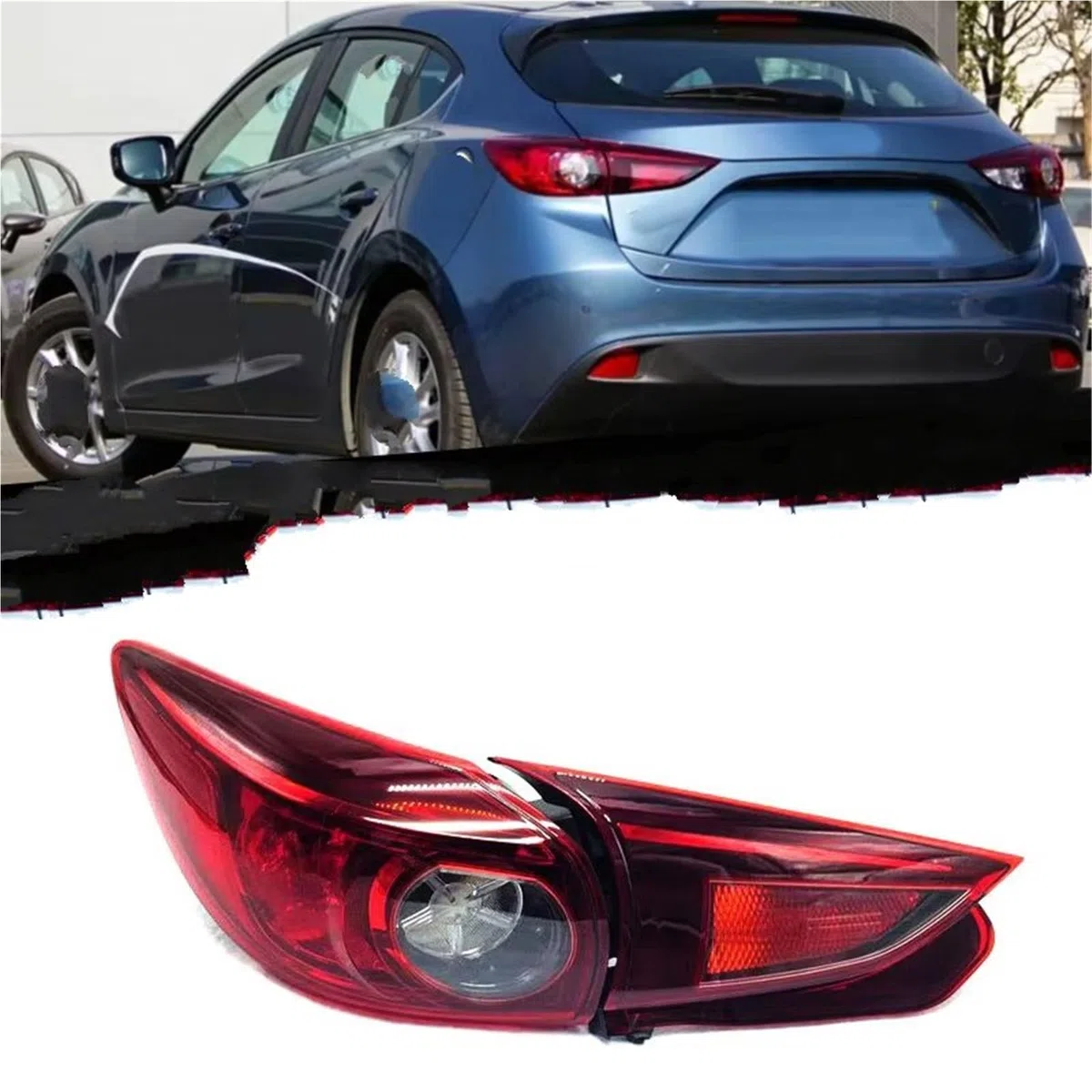 Coche Faro Trasero Compatible Con Mazda 3 Para Axela Hatchback 2013 2014 2015 2016 Conjunto De Luz Trasera Carcasa Lámpara Señal Accesorios Exteriores