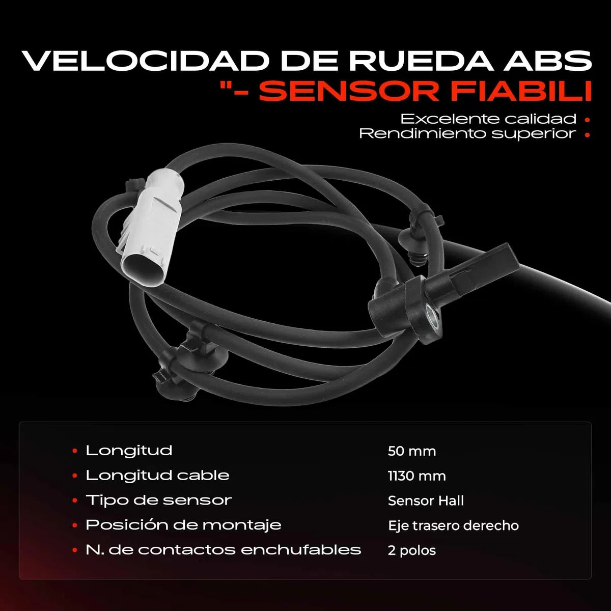 Frankberg Sensor de velocidad de ruedas Sensor ABS Compatible con Vito Bus W639 Vito/Mixto Furgoneta W639 Viano W639 Replace# A6394409834