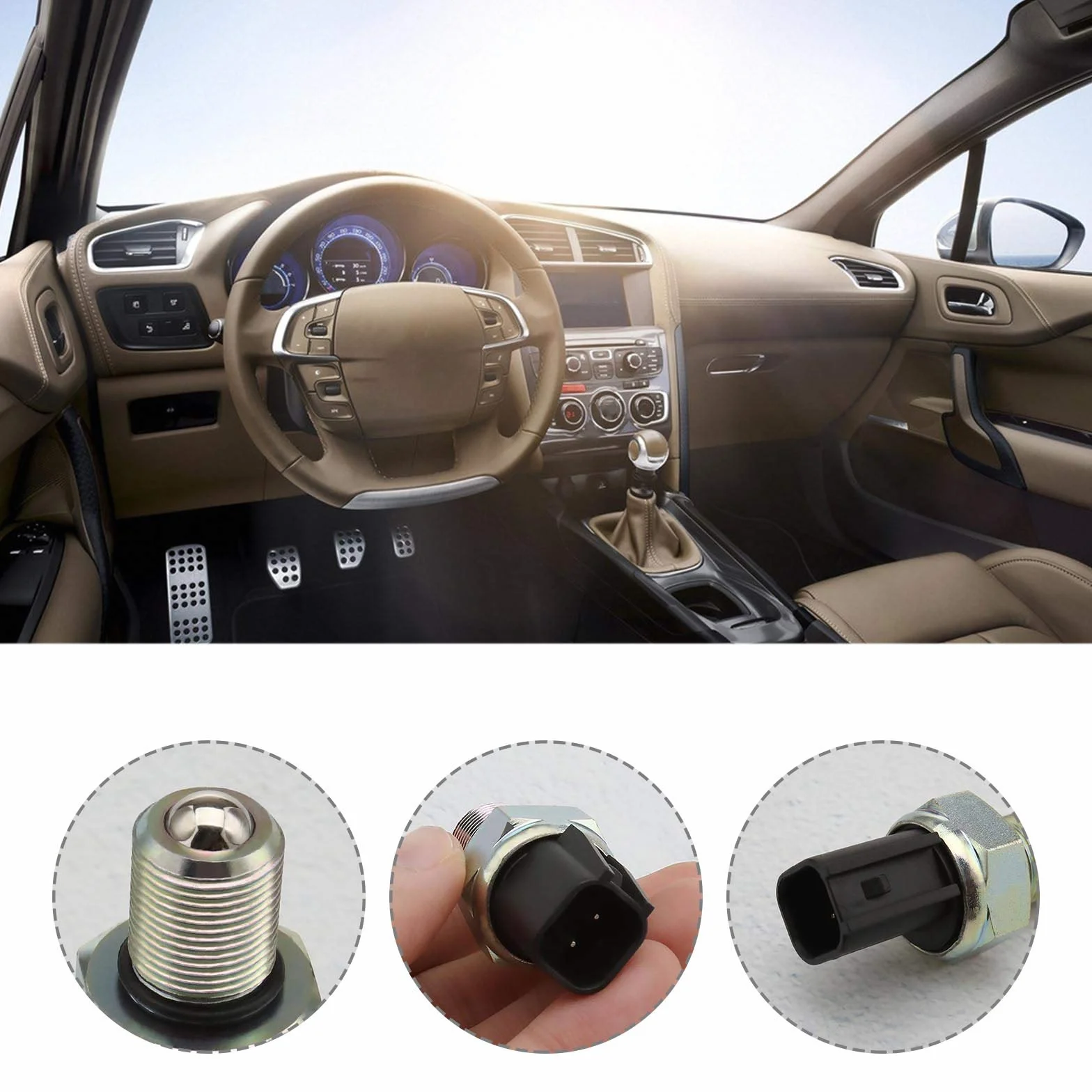 OTOTEC Interruptor de luz de marcha atrás para coche 4526441 1461586 4C1T15520AB CM5T15520CA 1805256 Compatible con Ford Transit MK6 MK7