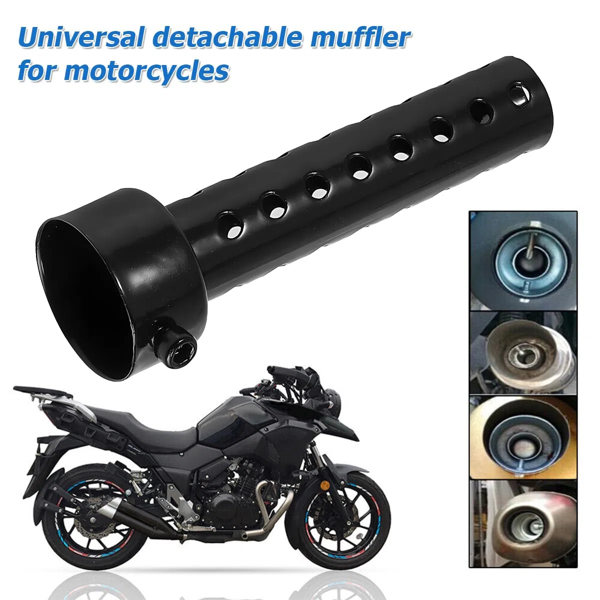 CGEAMDY Silenciador DB para Moto, Silenciador de Tubo de Escape para Moto, Silenciador de Tubo Escape Desmontable para Moto, DB Killer Afinación Tubo Reducir Contaminación Acústica(4.8cm)