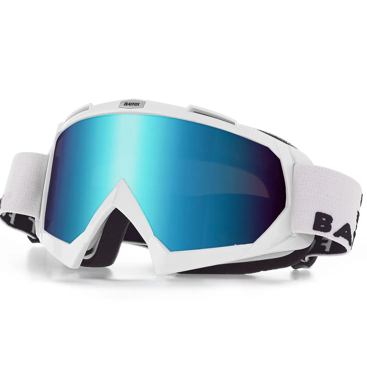 KINGBIKE Gafas de Motocross Profesionales, Gafas para MTB/Dirt Bike/ATV, Unisex para Adultos y Jóvenes (L, Blanco Azul cielo)