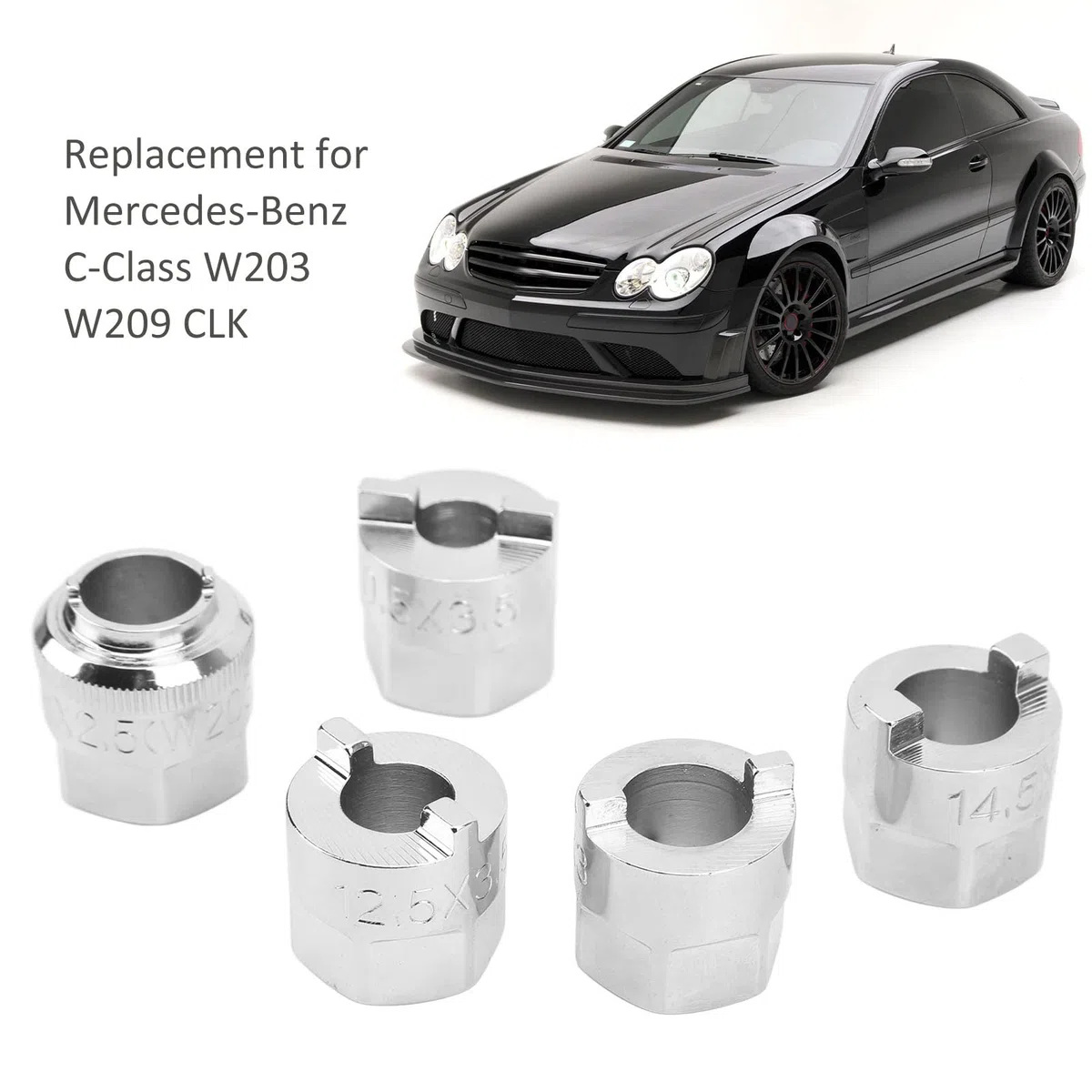 Qiilu Herramienta de Dado de Tuerca de Puntal para Clase C W203 W209 CLK 5pcs Suspensión Delantera Strut Nut Socket Tool Set
