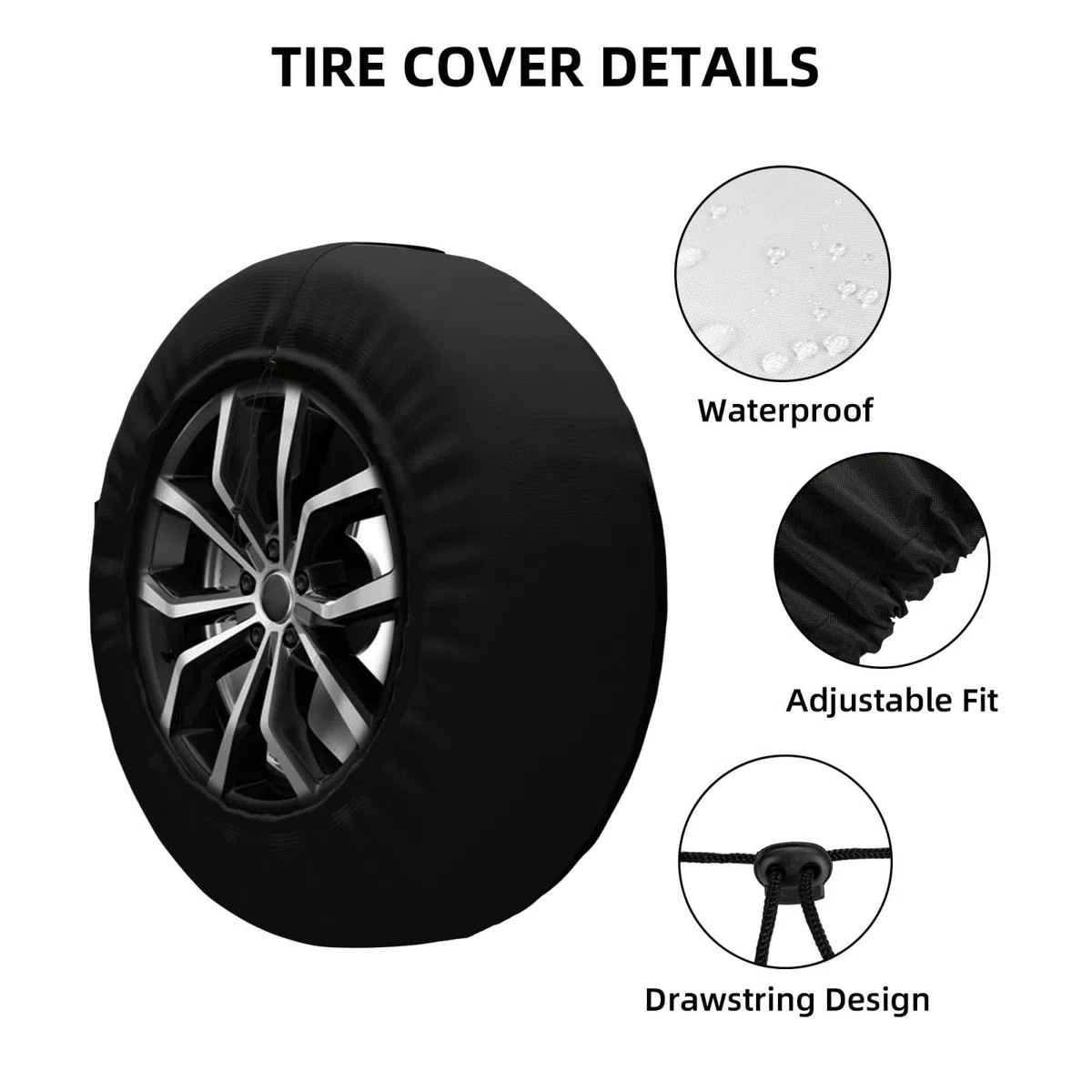 Cubierta de rueda de repuesto para coche, impresión 4x4 para aventuras todoterreno, cubiertas impermeables y a prueba de polvo, para SUV, RV, bolsa de neumático de remolque de 16 pulgadas (40.64 cm)