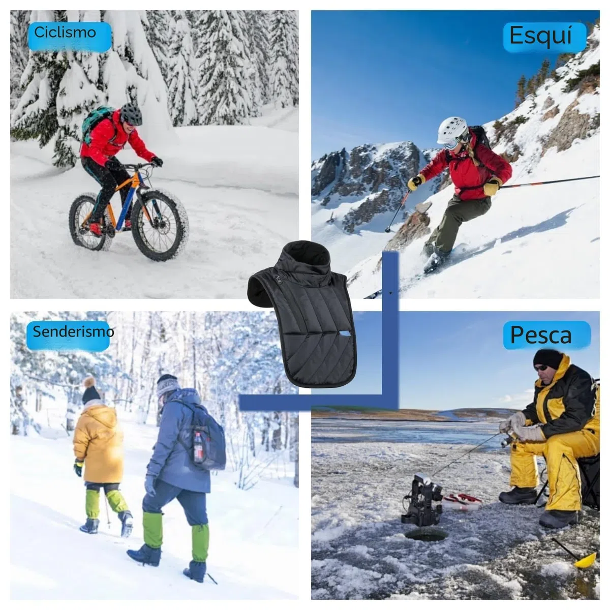 Calentador de Cuello para Moto, Ajustable Transpirable Alto Cuello Calentador, Calentador de Cuello y Hombro para Motocicleta a Prueba de Viento, Protector de Cuello de Moto al Aire Libre