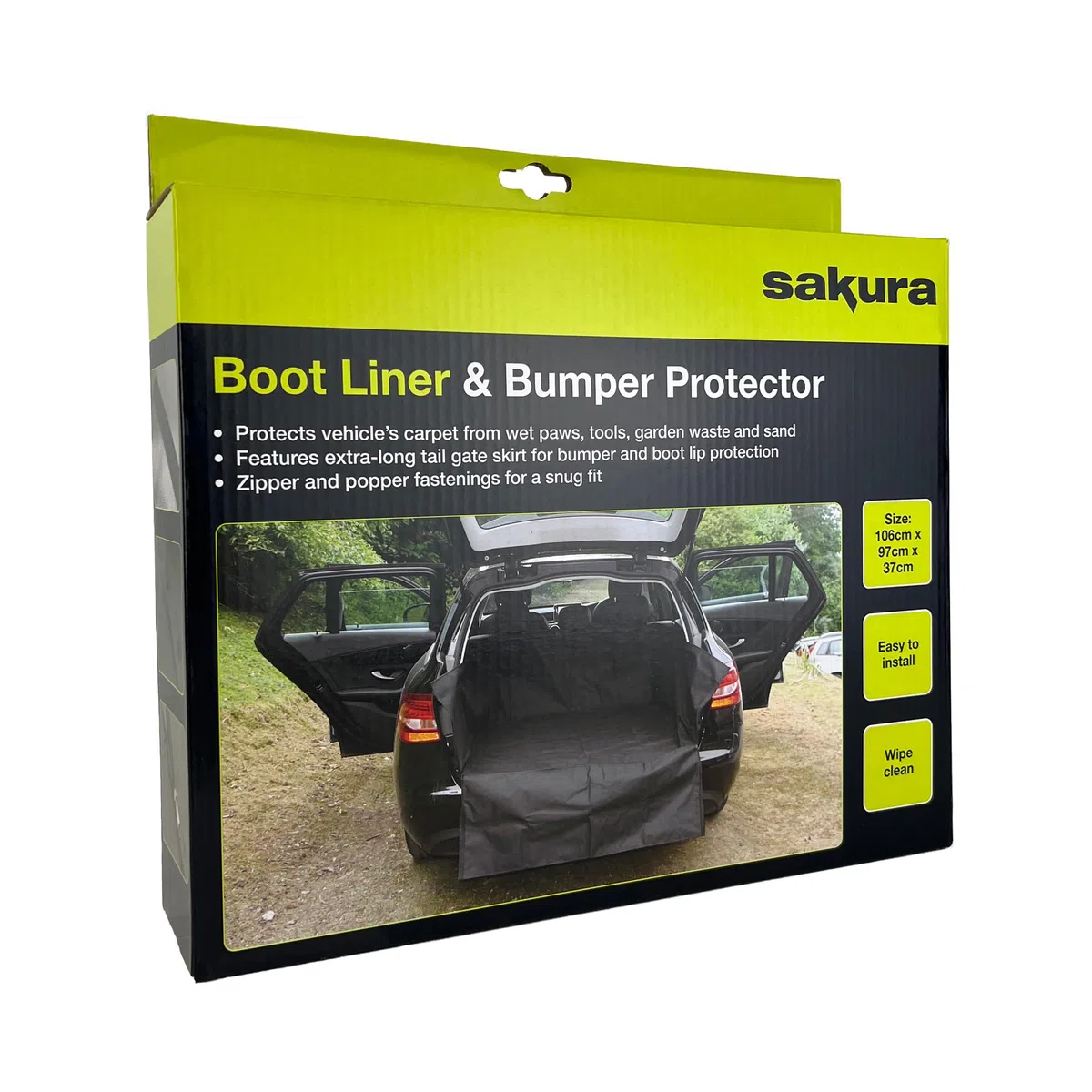 Sakura SS4612 - Funda Protectora Maletero de Coche, Tamaño Universal, Resistente, se Puede Limpiar con un Trapo, a Prueba de Roturas, Protege de Mascotas, Barro, Agua, Basura, Herramientas y Compras