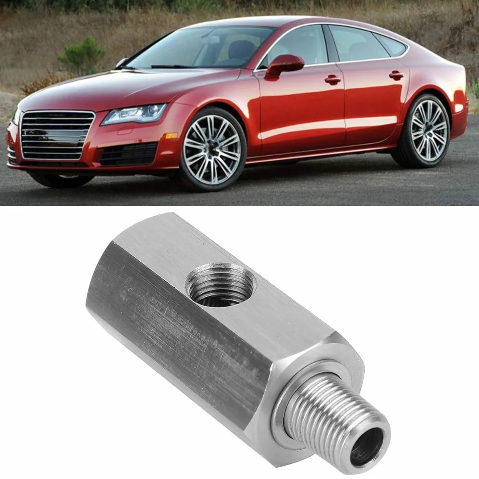 Aramox Adaptador del Sensor de Presión de Aceite, Medidor de Presión de Aceite de Acero Inoxidable M10 Tee a NPT Adaptador Turbo Supply