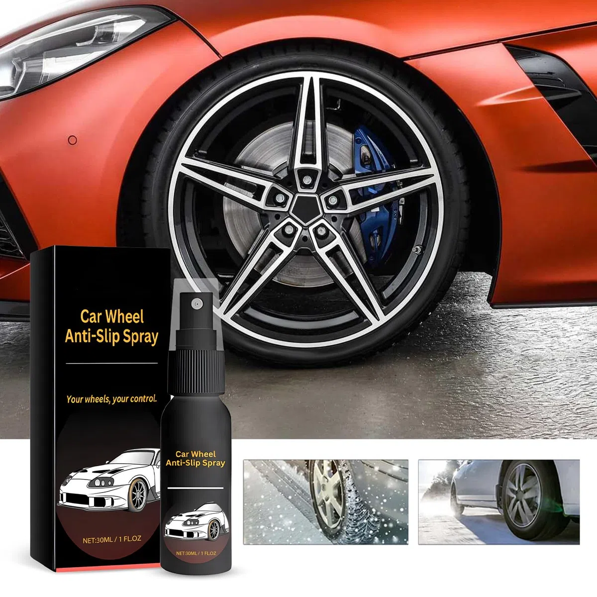 Spray antideslizante para ruedas de coche, spray antideslizante para ruedas de coche, limpiador de ruedas y neumáticos, spray antideslizante para limpieza de cubo de coche, spray antideslizante para