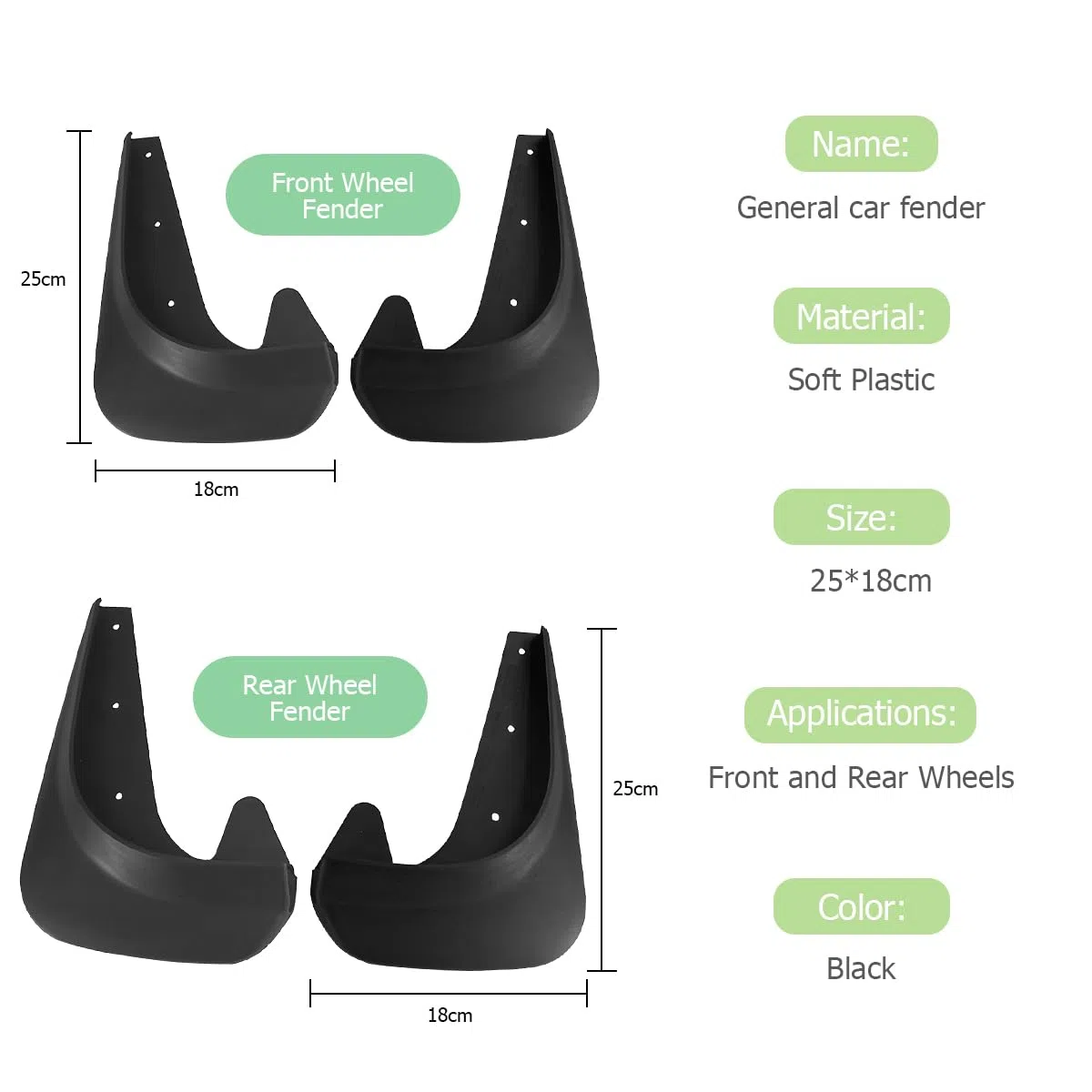 CGEAMDY 4 Piezas Salpicaduras De Vehículos, Faldillas para Coche, Guardabarros De Coche Universales, Guardabarros Delanteros Traseros Carrocería Protector contra Salpicaduras Accesorios para Camiones