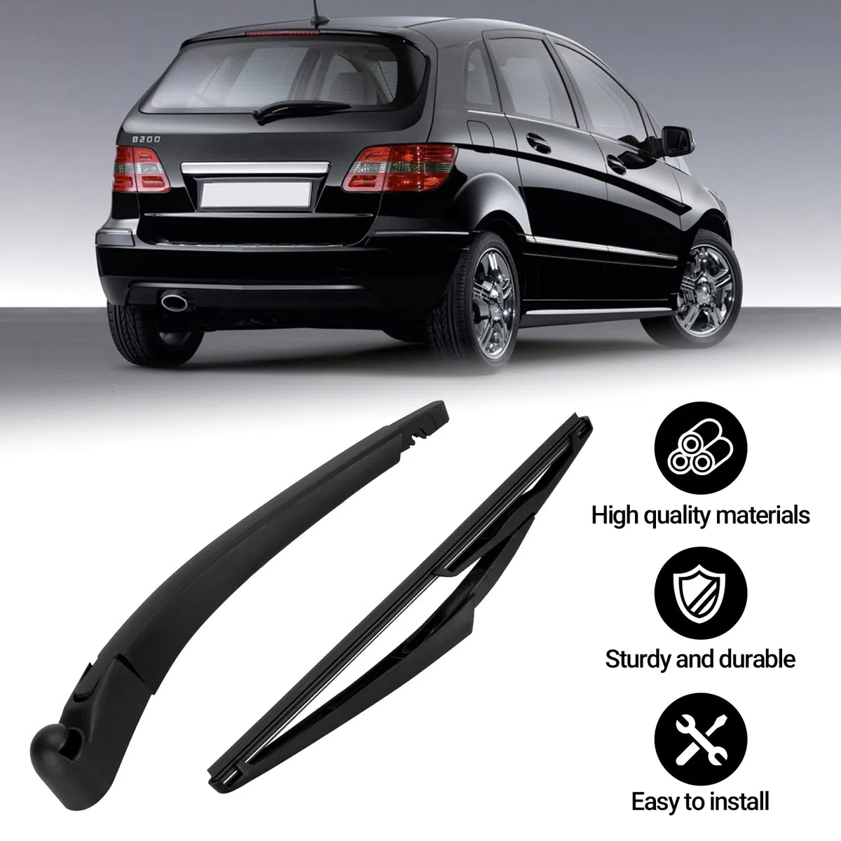 Escobilla de limpiaparabrisas, para W245 Juego de Escobillas del Brazo del Limpiaparabrisas Trasero, para Benz Clase B W245 2005-2011 Juego de limpiaparabrisas