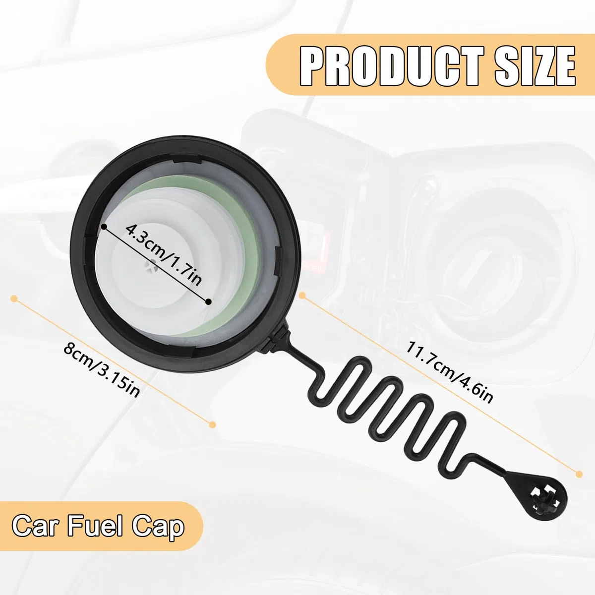 Tapón de Depósito de Combustible, Compatible con Ford Fiesta, Transit, Fusion, MK5, MK8, KA, Sustituye a 1580852, 7S61-9030-CB, 7S619030CB, Tapa del Tanque de Gasolina de Repuesto
