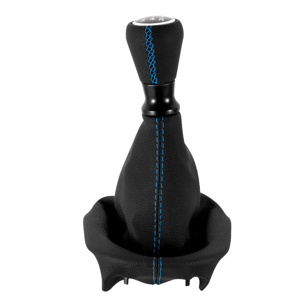 DOMENICA 5 Velocidades Pomo Palanca de Cambios Cuero con Funda Compatible de Peugeot 207 307 308 607 608 Citroen C3 C4 C5 (Azul)