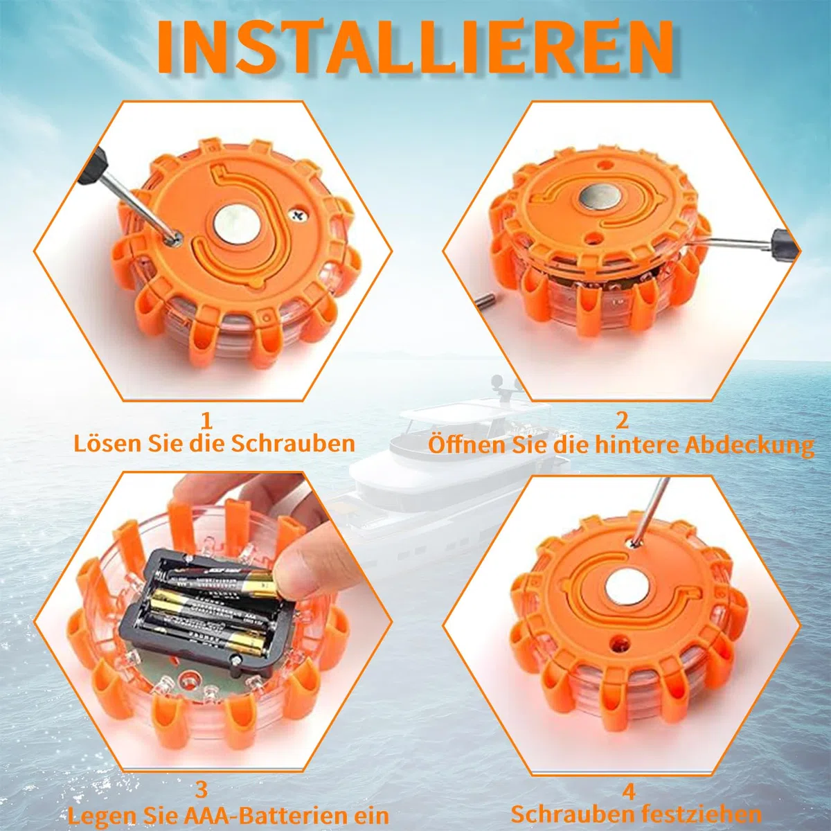 Luz Emergencia Coche Averia, Intermitente con Base Magnética para el Coche,Camión, Barco