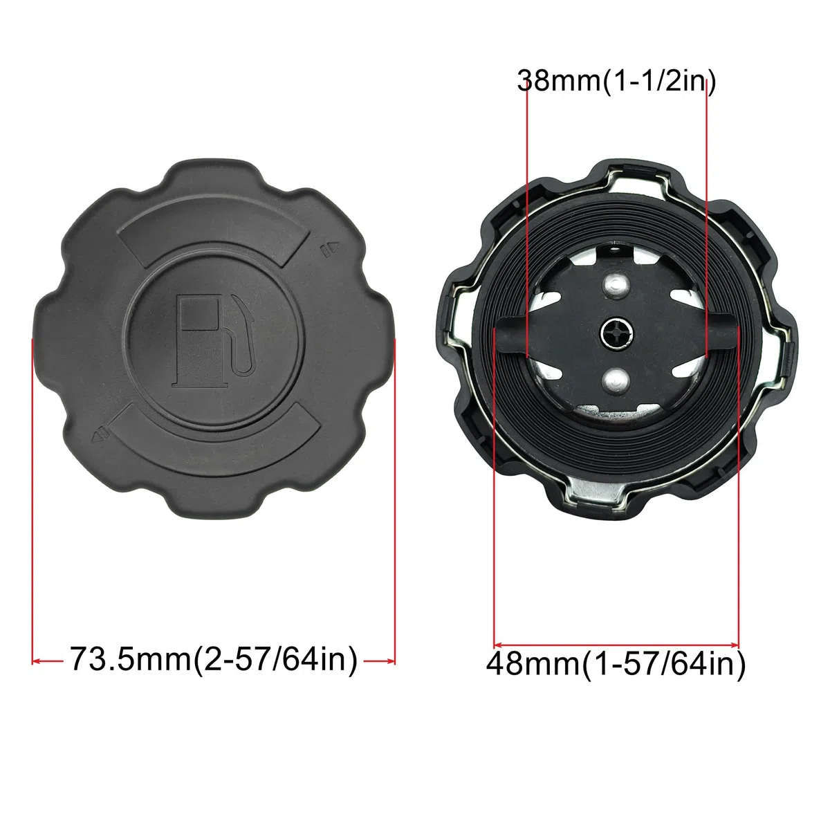 Tapa de tanque de combustible de gasolina 2 piezas para Honda 4HP-13HP GX160 GX200 Coleman CT200U Baja 97cc Doodlebug MB165 MB200 Mini Bike Predator 79 Go Karts Cubierta de motor Tanque