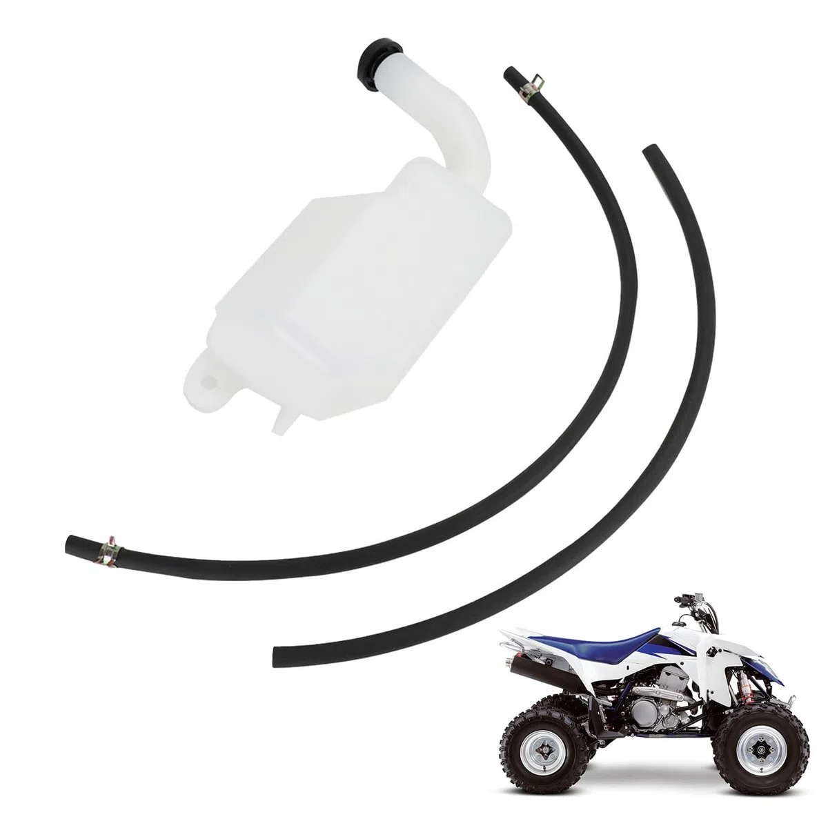Tanque de depósito de refrigerante ATV con mangueras de aceite, tanque de depósito de refrigerante de agua 17910-07G00 para LTZ 400 LTZ400 2003-2008 ATV Quad