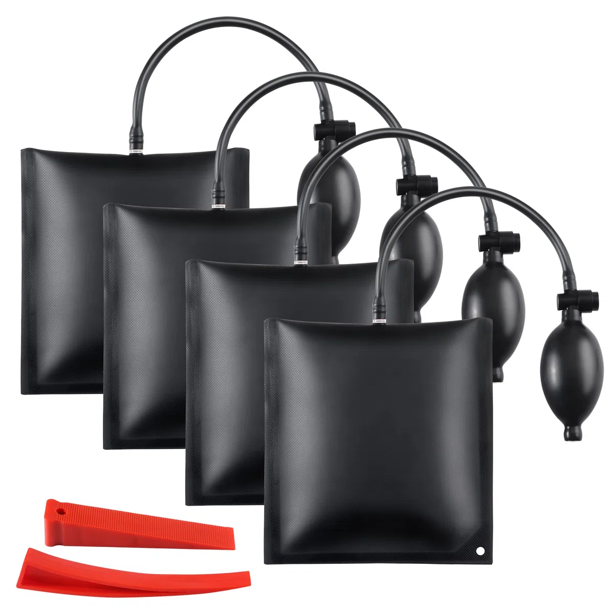 4 Piezas Air Pump Wedge,Cuña de Aire de Bomba Cojines de Montaje con Cuña Roja para Instalación de Puertas Ventanas Reparación de Automóviles