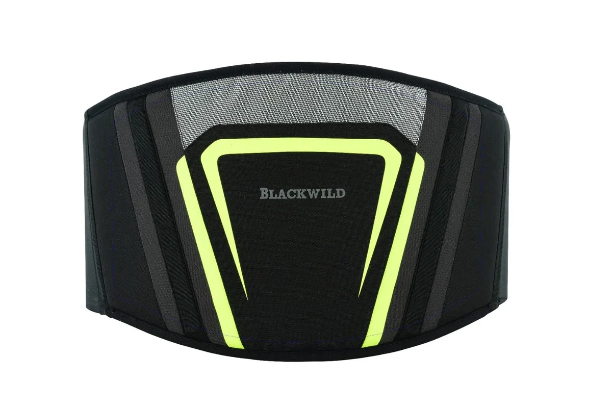 Blackwild - Cinturón lumbar para moto, con estabilización efectiva, para hombre y mujer, color gris fluorescente