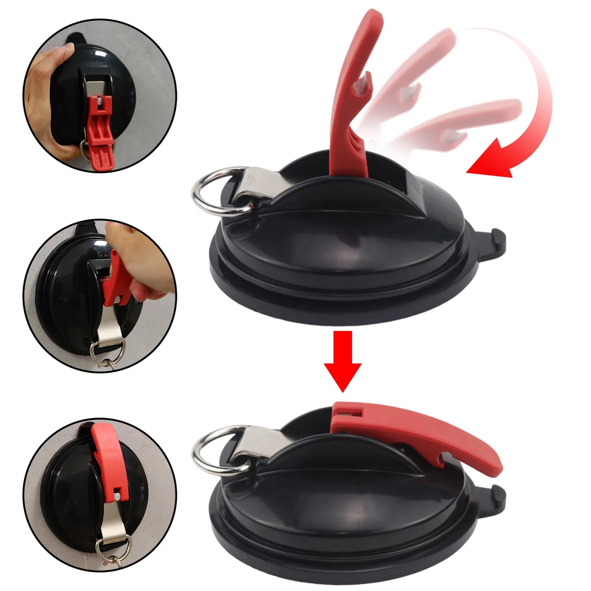 Raxfekro Juego de 2 ventosas con 8 ganchos en S y 4 ganchos de silicona para toldos, ganchos de ventosa para camping, ventosa de coche, adecuado para camping, tienda de campaña, caravana, tensor de