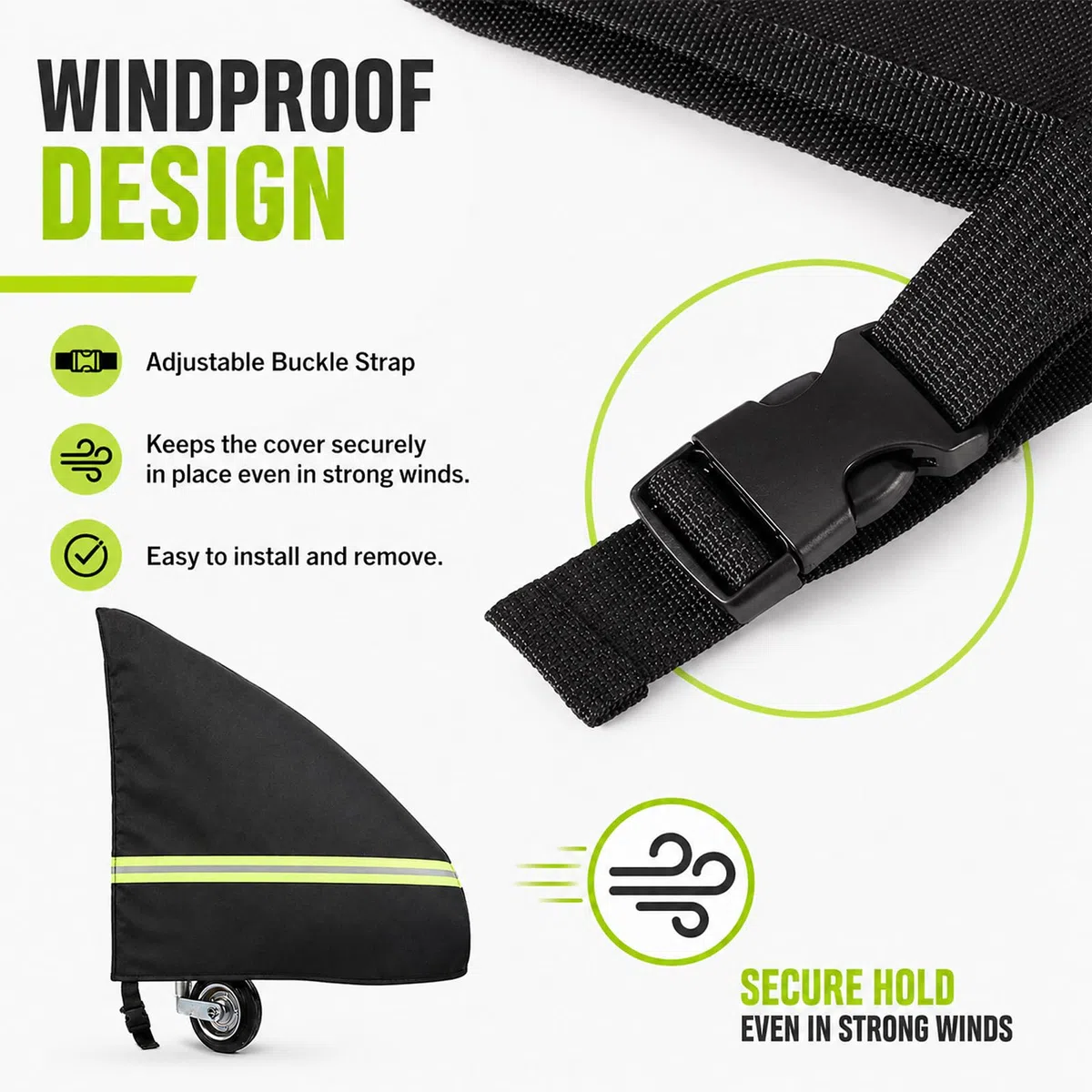 Funda para el timón de caravanas, Universal de 600D para remolques Accesorio con Elementos Reflectantes; Funda Reforzada e Impermeable para el timón de remolques con Revestimiento de PVC