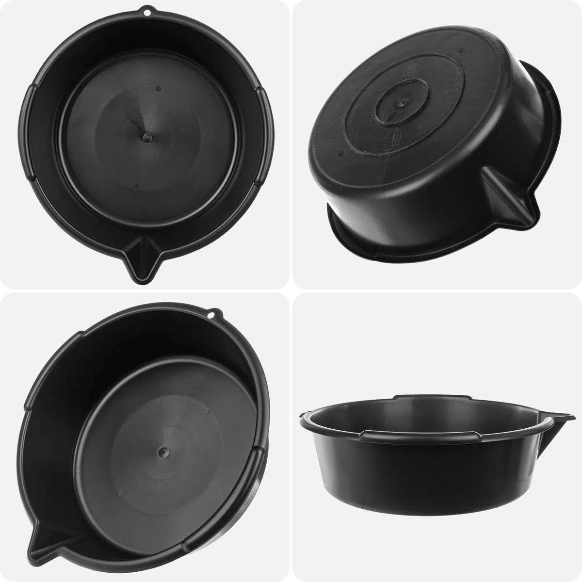 Bandeja colectora de aceite KADAX con boquilla de drenaje 8L, bandeja de drenaje de aceite Ø 39 cm, bandeja multiusos de plástico, bandeja de limpieza para cambio de aceite con asas de transporte