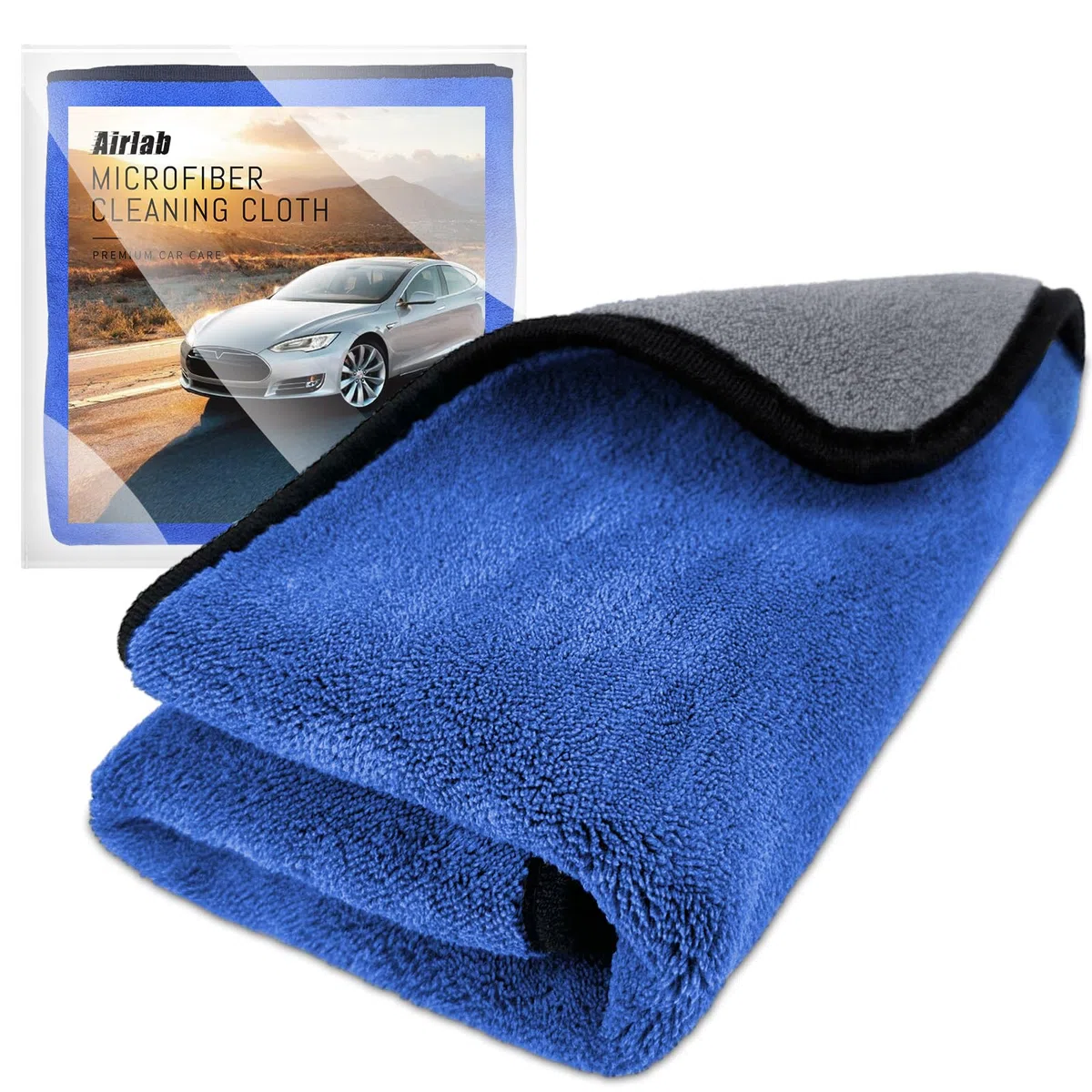 Airlab Grande Toalla Secado Coche 90x60 cm XXL, Bayeta Microfibra, Toalla Microfibra Coche Sin Pelusas & Sin Rayas, Paños de Limpieza Super Absorbente, Balletas para Vehículos, Cristales, 500 gsm