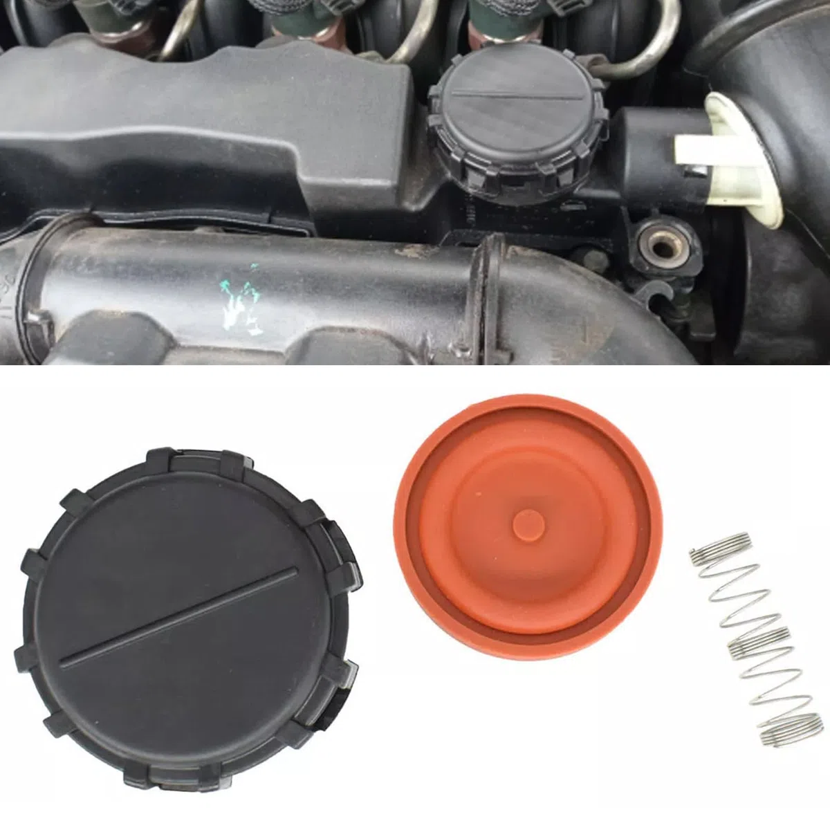 GIONAR Kit de reparación de tapa de válvula PCV para Peugeot 206 307 308 Citroen Berlingo Ford Fiesta Focus C-max 1.6HDI/1.6D/1.6 TDCI, 0248L1 1479837