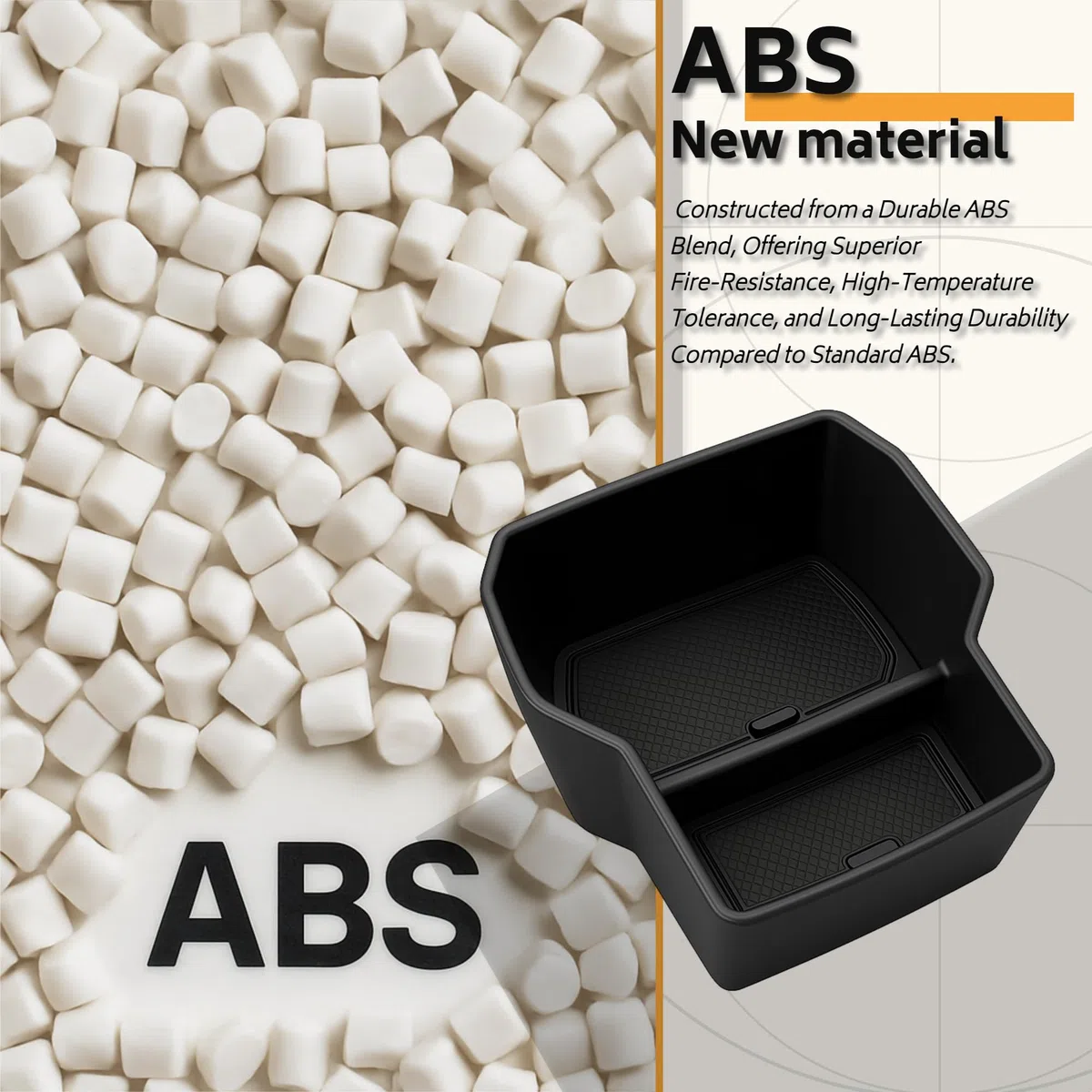 Bandeja para Consola Central Compatible con Dacia Jogger 2021-2024 2025 Caja de Almacenamiento Reposabrazos con Tapete Antideslizante, Accesorios de Organizador para Coche (Negro)