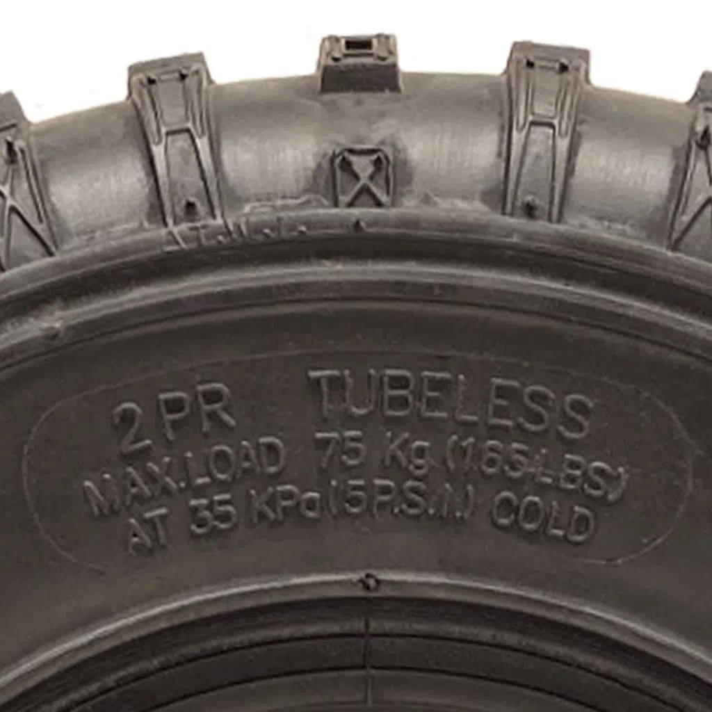 Parnells - 2 Juegos de Neumáticos sin Cámara para Atv, 145/70-6 - 50 cc 90 cc 110 cc, 2 Capas P319 Wanda, Diámetro 355 mm, 140 mm de Ancho, 75 kg - Marca E, Legal en Carretera