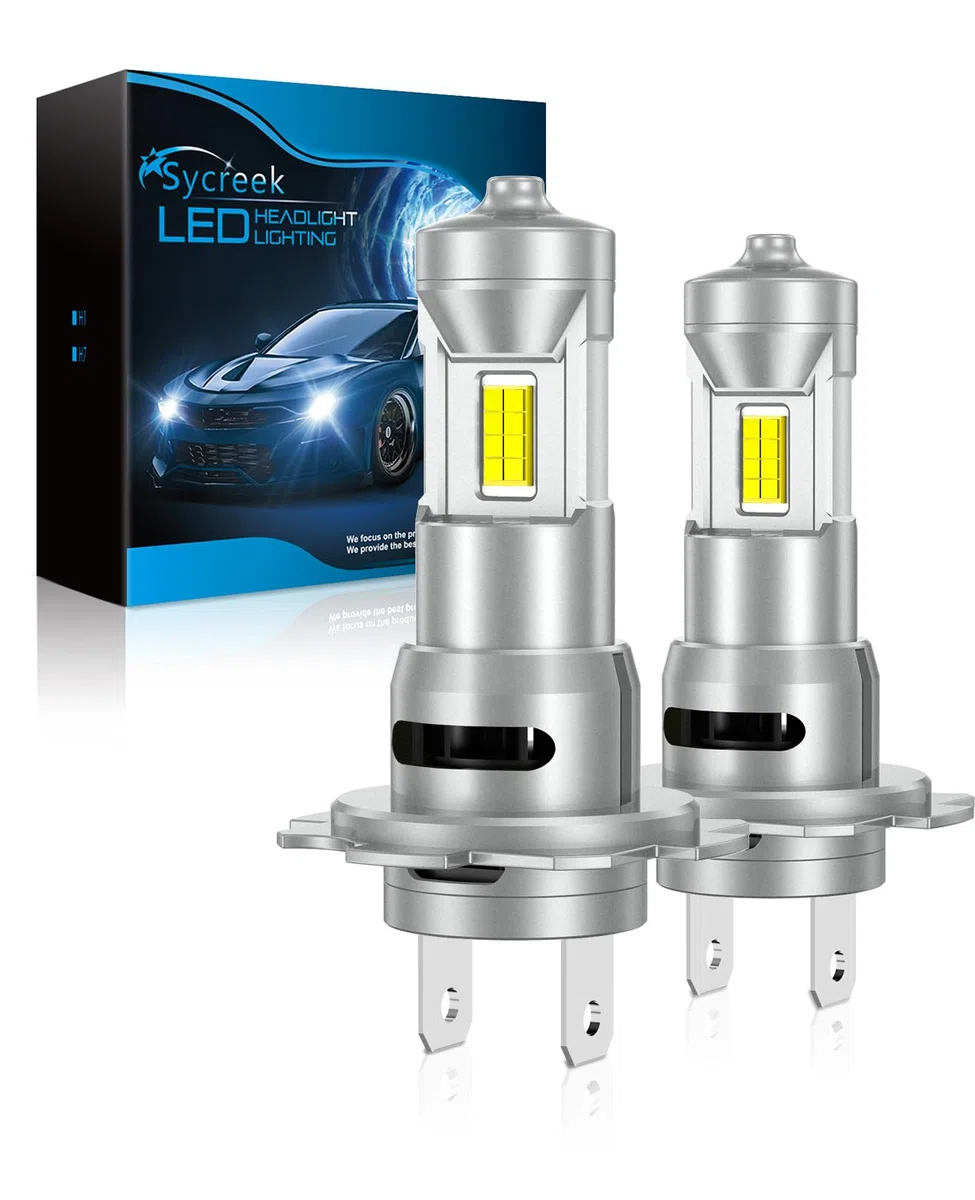 Sycreek H7 LED, 30000LM 6500K Blanco, Bombilla LED H7 600% Brillante, Mini Formato 1:1, Plug and Play, Lámpara para Faros de Coche y Moto