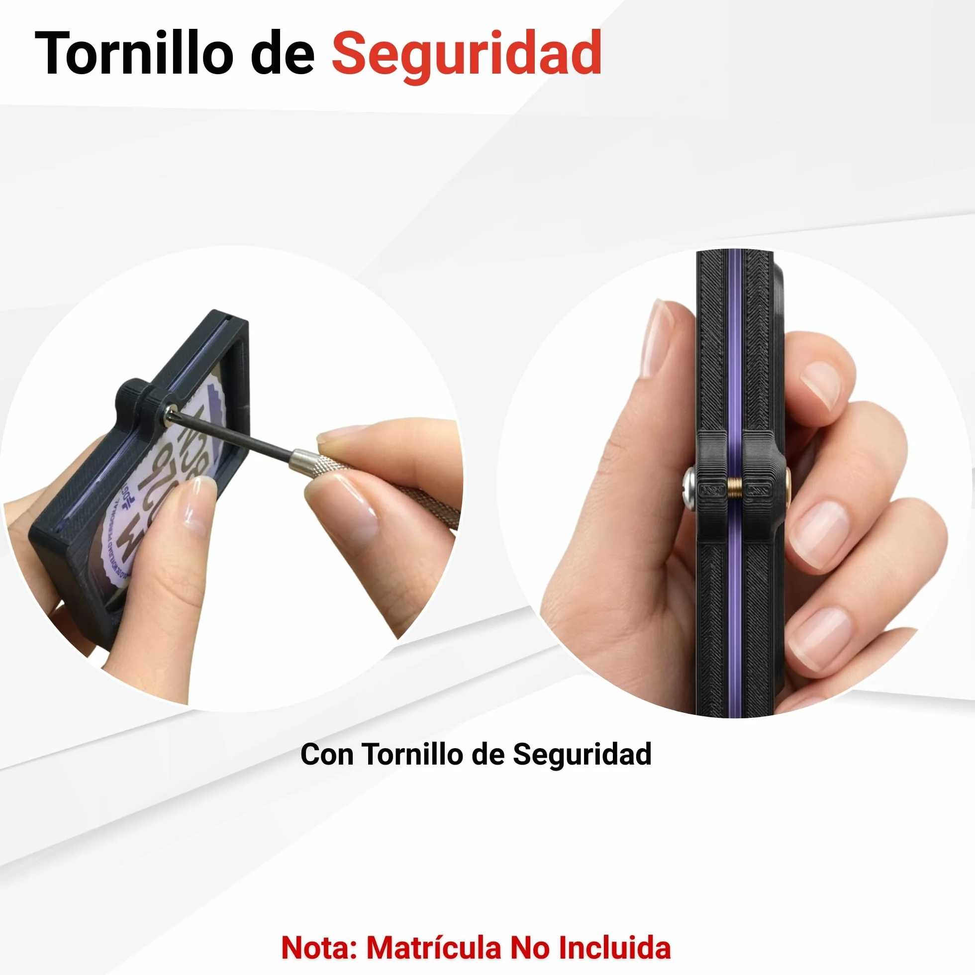 Portamatrícula para Patinete Eléctrico VMP con Tornillo de Seguridad, Soporte de Placa Identificativa para Guardabarros con Fijación por Tornillos o Adhesivo, Protector Transparente