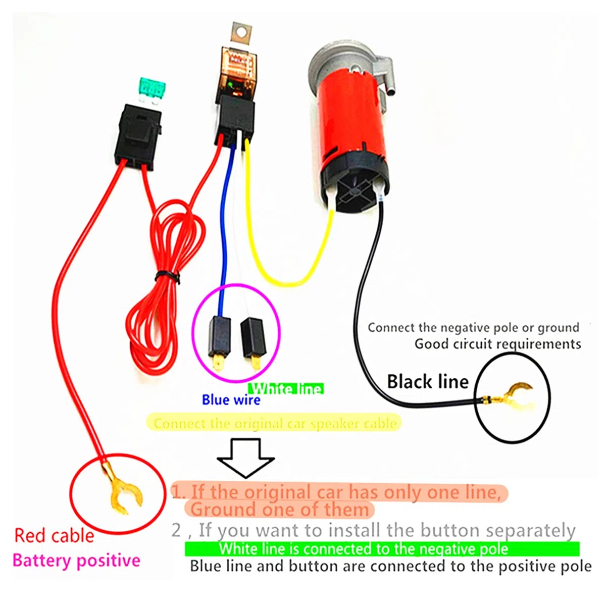 Bomba de aire Air Pump Bomba de aire del coche 12V Cuerno rojo Bomba de aire del motor Compresor de aire Cromado Compresor de bocina de aire Air Compressor para 12V Horn coche barco Lorrys ect