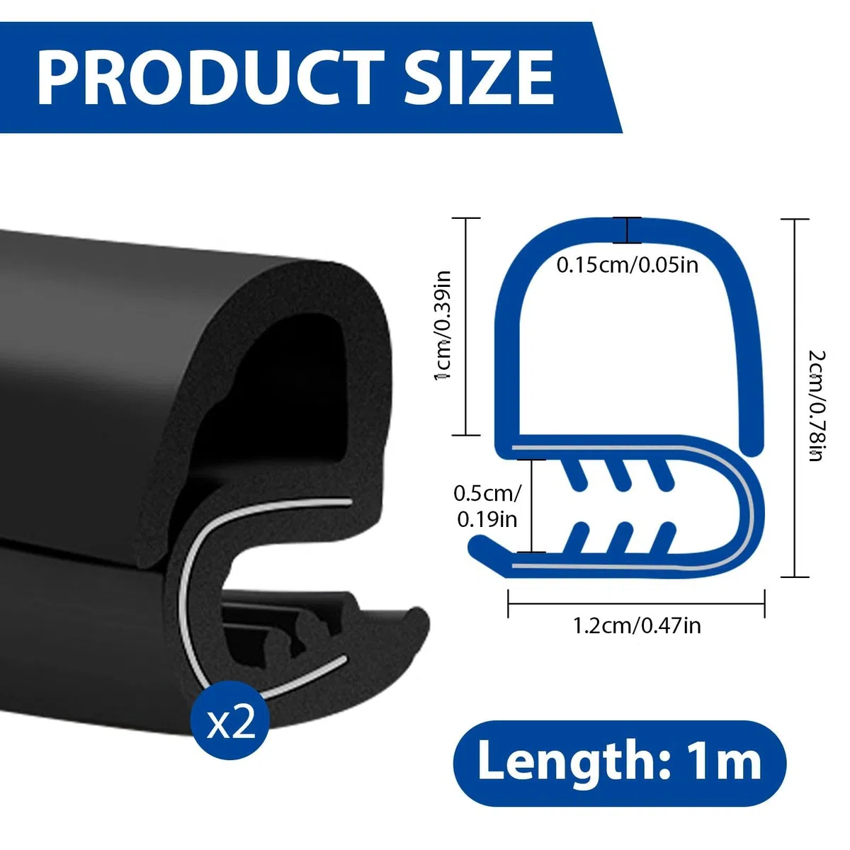 2m Protector de Puertas de Coche, Juntas Goma Puerta Coche, para Automóviles, para Protección del Borde de la Puerta, Caravanas, Camiones, Autocaravanas y SUV