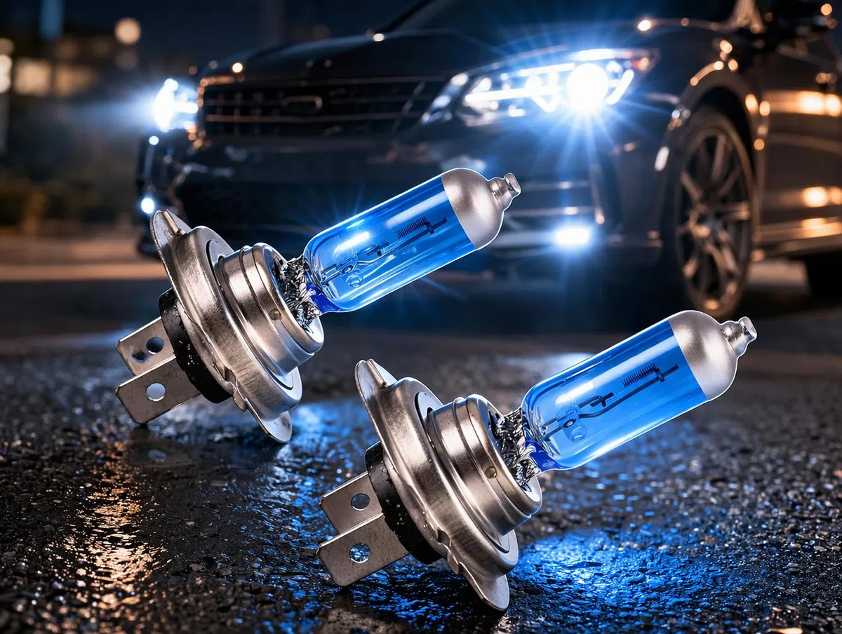 MARUTA SUPER WHITE H7 55W lámpara halógena para faros, luz de cruce, 5500 K efecto xenón, vidrio cuarzo duradero, homologación ECE
