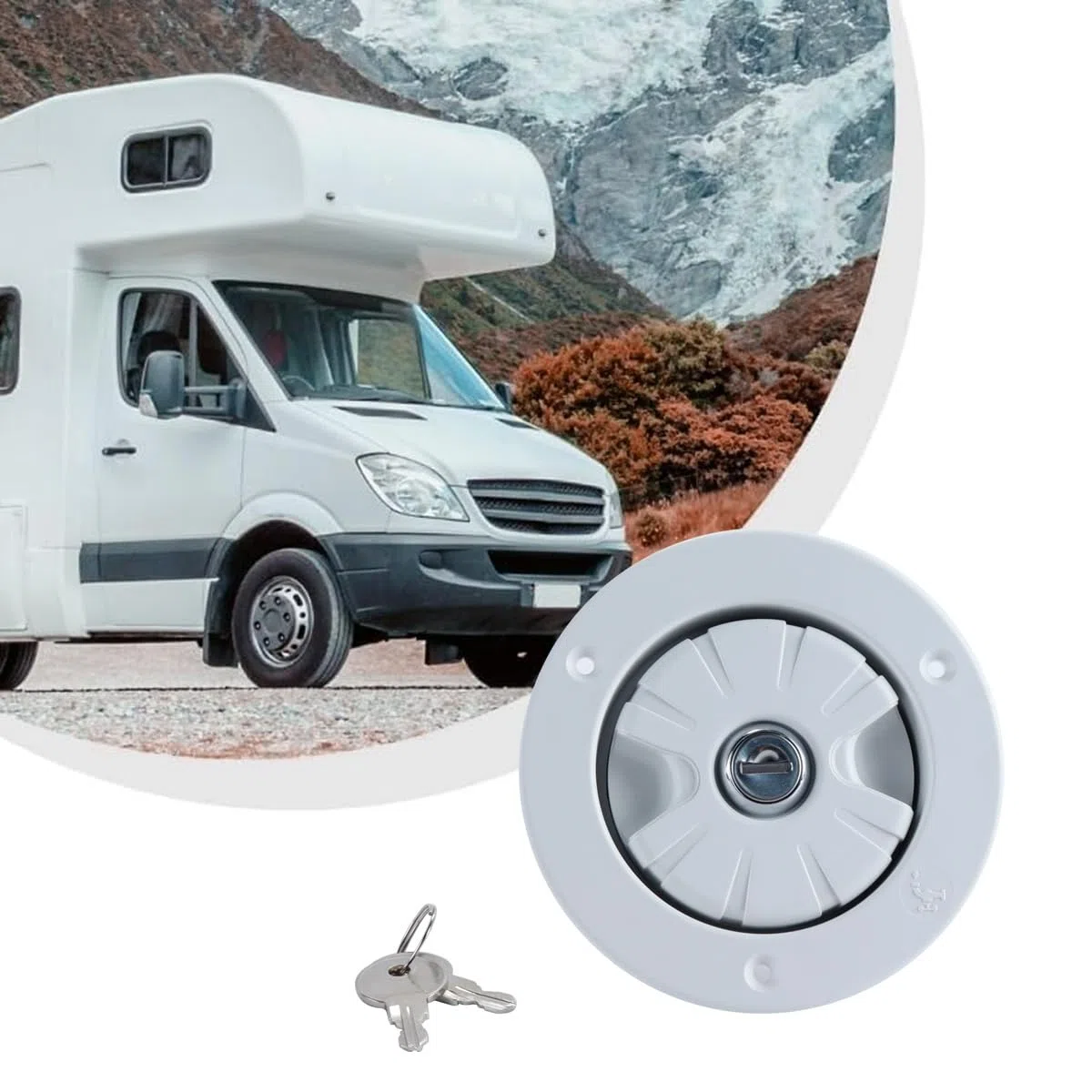 Tapa De Llenado Con Escotilla De Entrada Con Cerradura Para Depósito De Agua Dulce, Con 2 Llaves, Color Blanco, Para Autocaravana, Furgoneta Camper, Caravana O Caja Para Caballos.